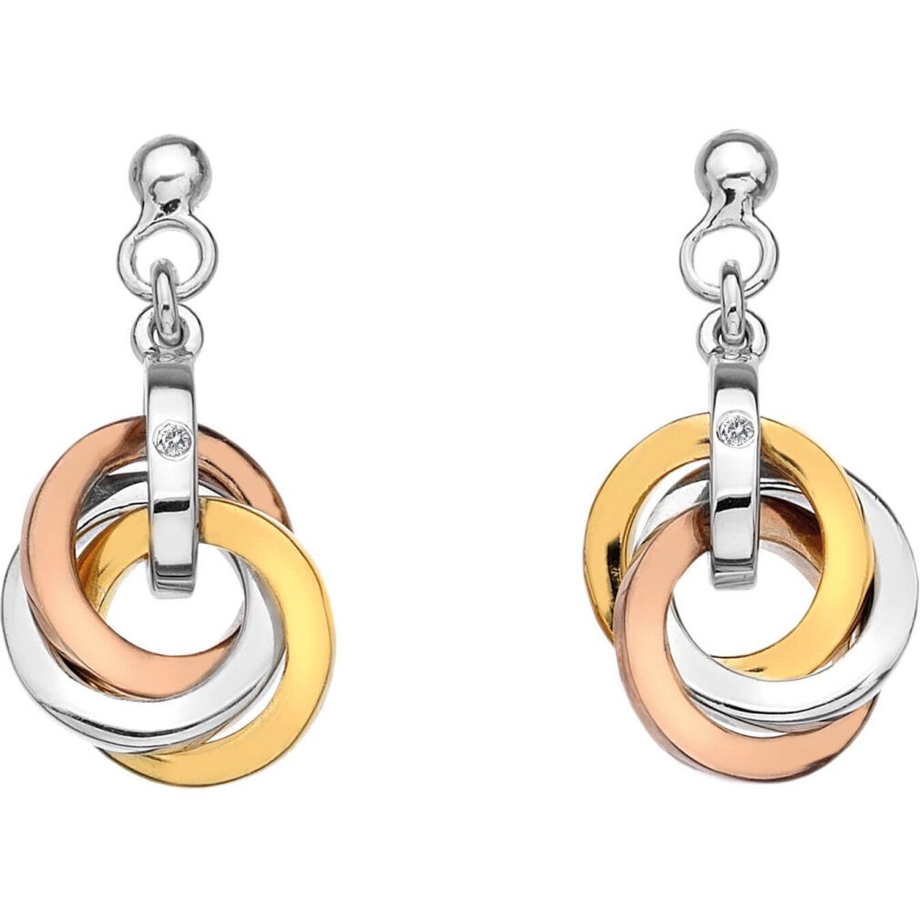 Diamond Ohrring-Set Silver earrings Trio Rose Gold DE389