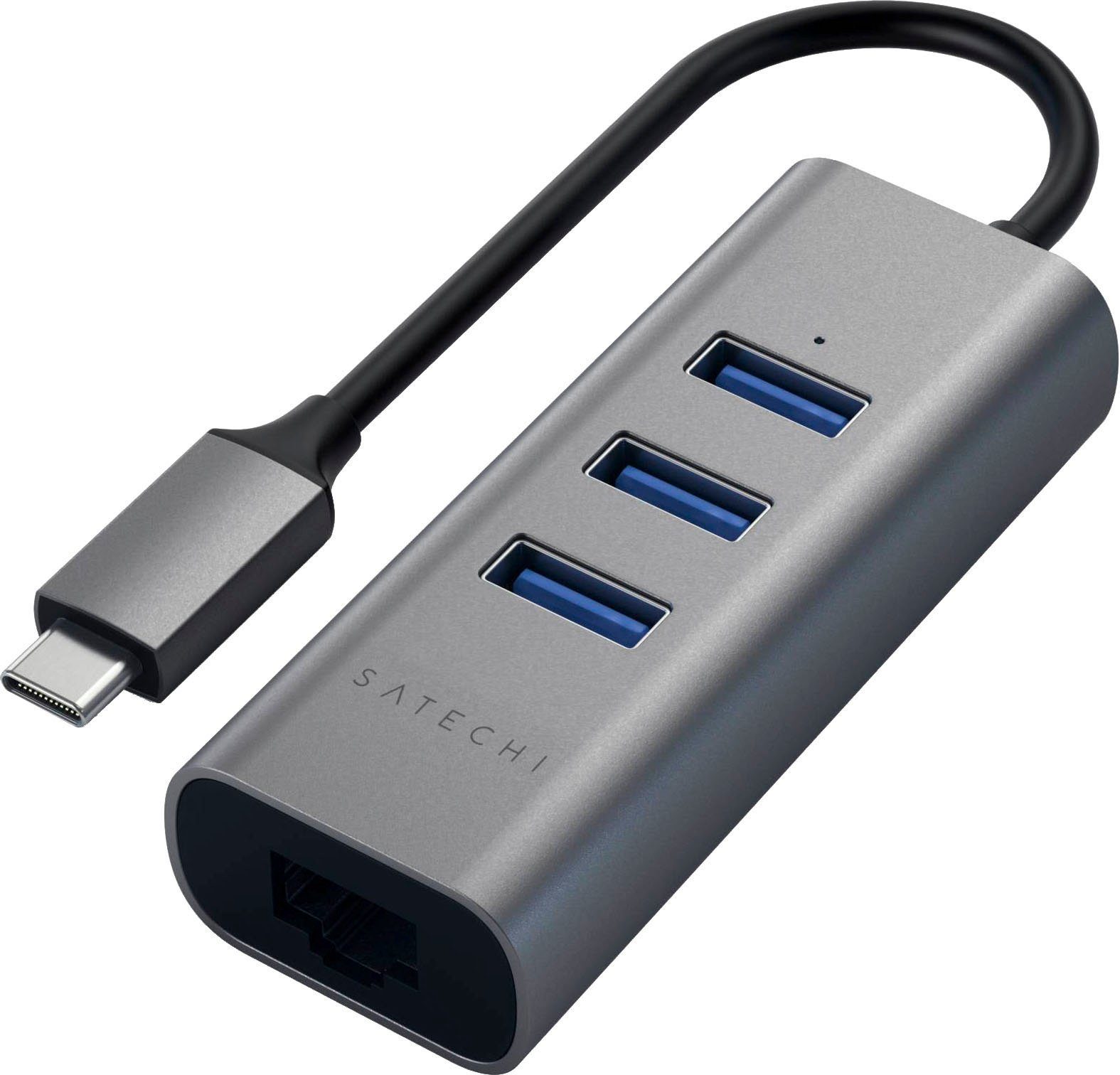 Satechi Type-C 2-in-1 3 Port USB 3.0 Hub & Ethernet USB-Adapter USB 3.0 Typ A zu USB Typ C