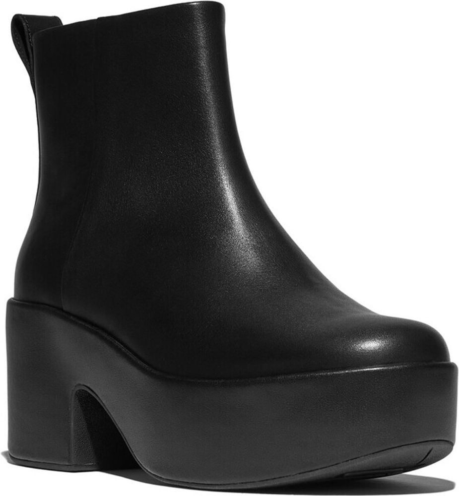 Fitflop Platfforms Leather Heeled Ankle Boots Stiefel