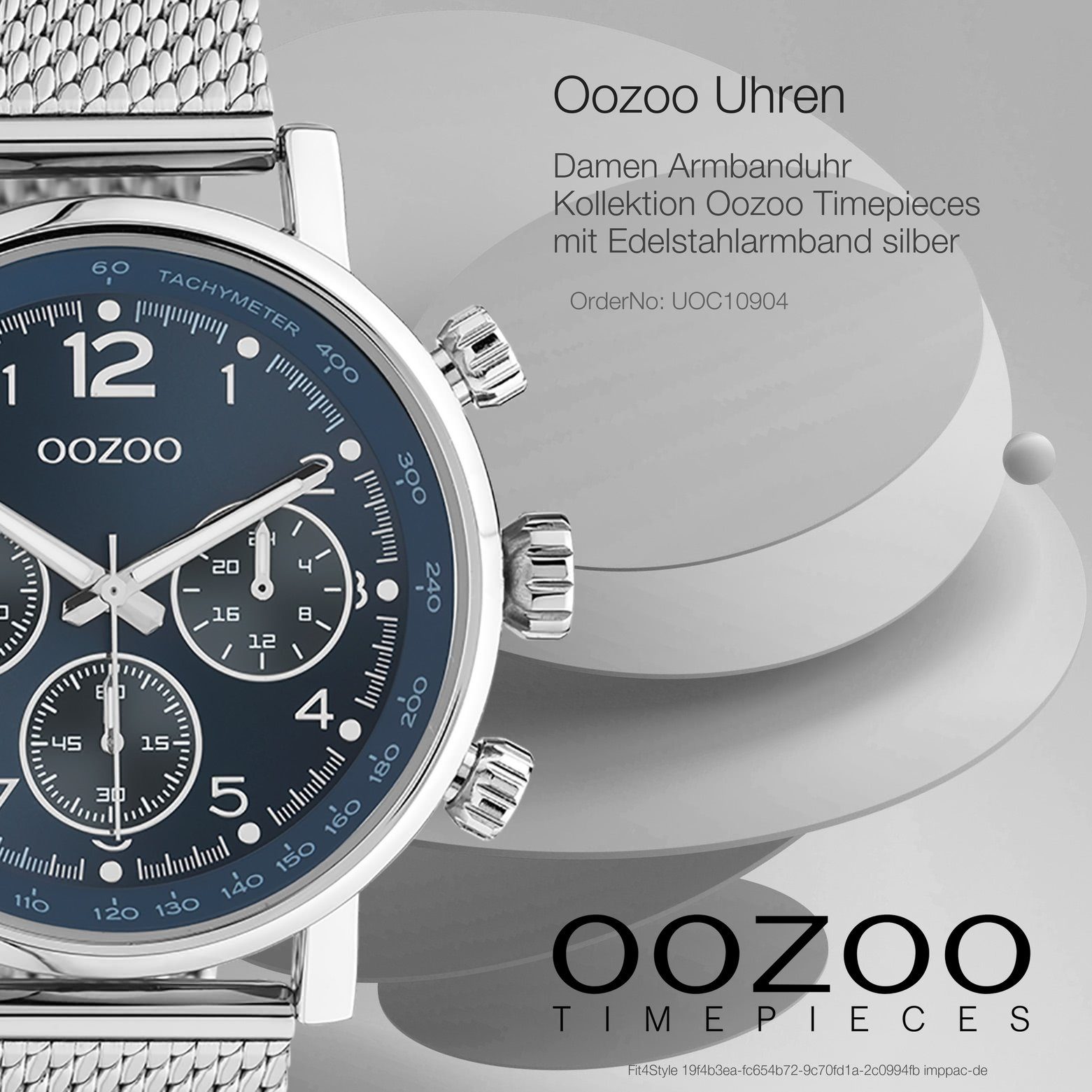 silber 42mm) Oozoo OOZOO rund, Casual-Style Edelstahlarmband, Armbanduhr (ca. Damen, Unisex groß Analog, Quarzuhr Herrenuhr