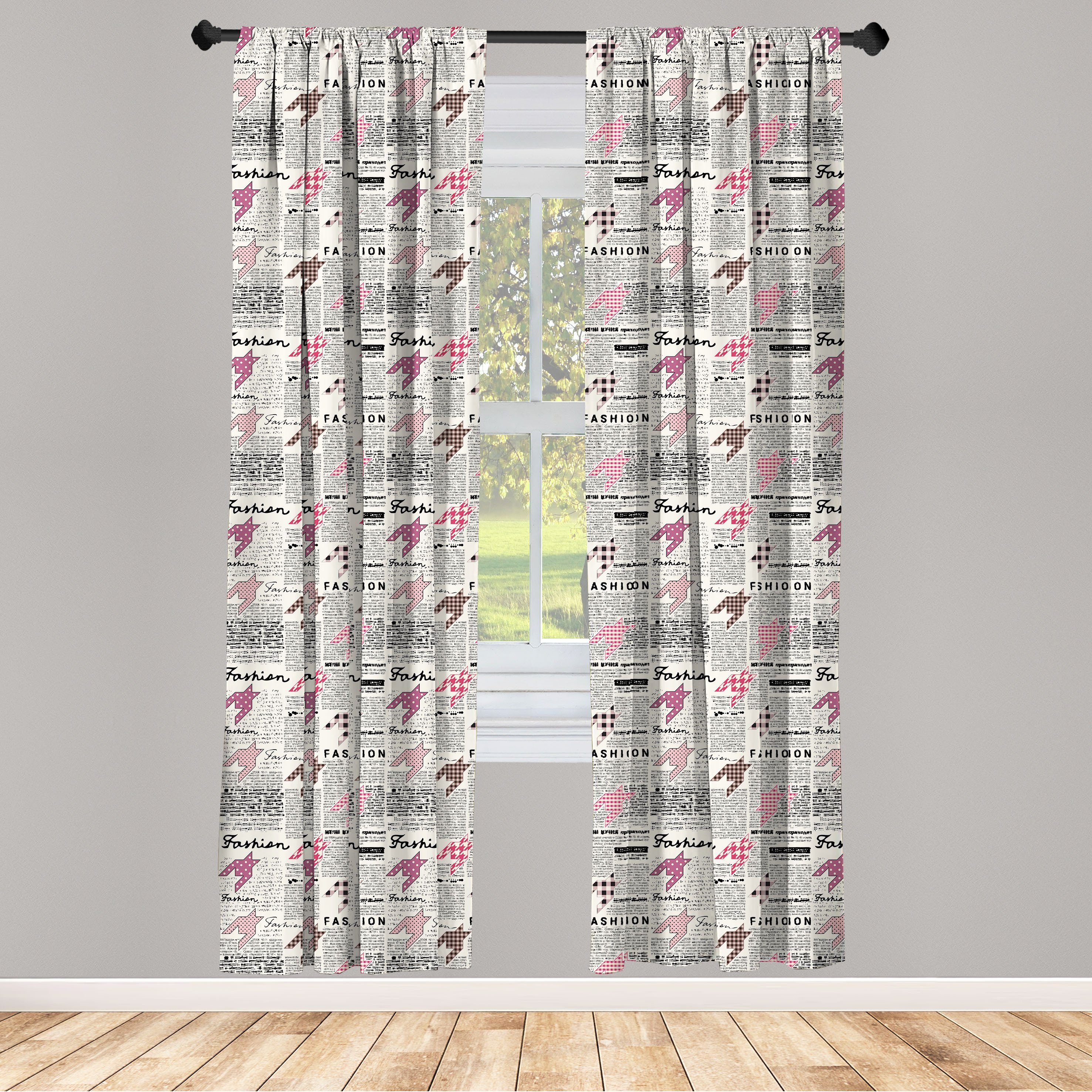 Gardine Vorhang für Wohnzimmer Schlafzimmer Dekor, Abakuhaus, Microfaser, Nachrichten Fashion Magazine Retro