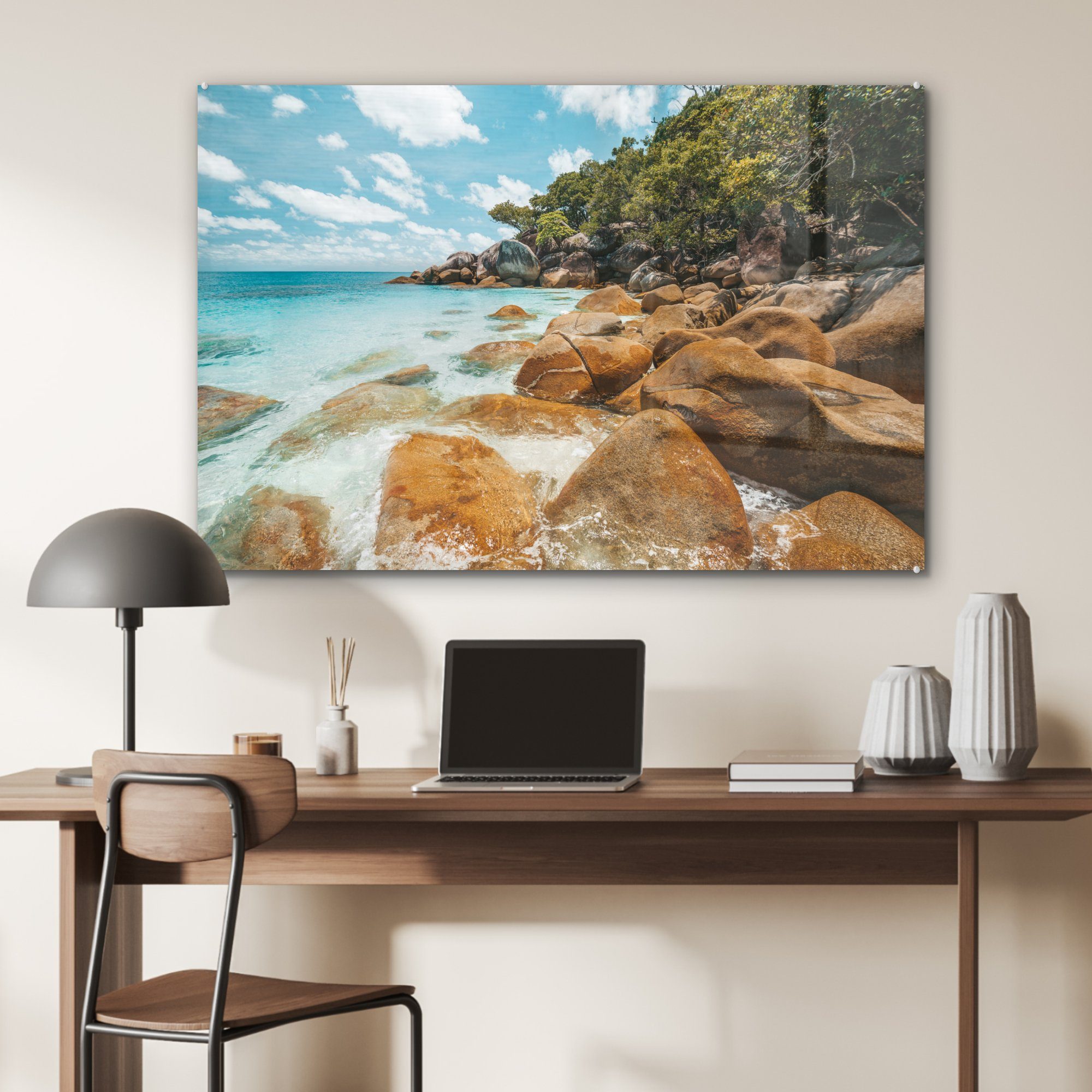 Schlafzimmer MuchoWow Barrier Great St), Acrylglasbilder am Nudey Wohnzimmer Reef Beach, & (1 Acrylglasbild