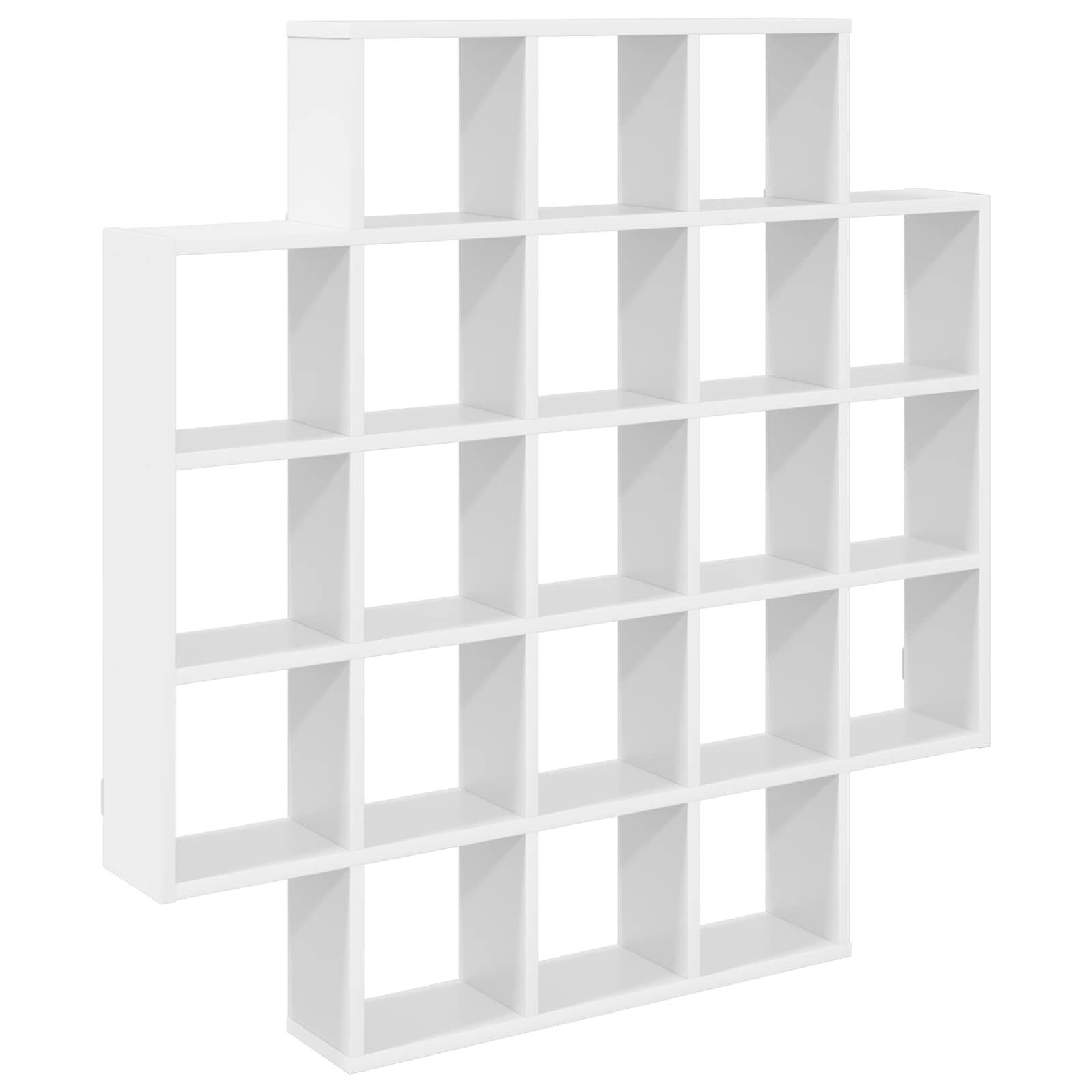 vidaXL Regal Wandregal Weiß 100 x 13 x 100 cm Holzwerkstoff, 1-tlg.