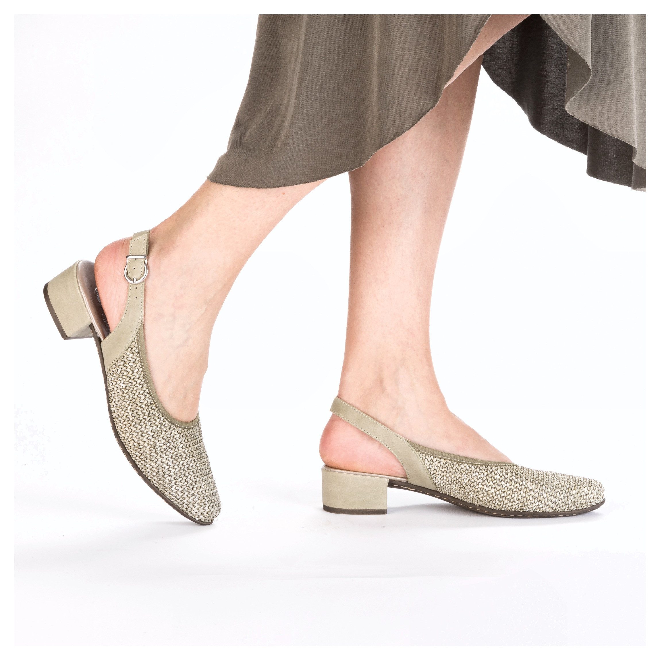 Rieker Slingsandale Sommerschuh, Festtagsschuh, Blockabsatz, mit Riemchen