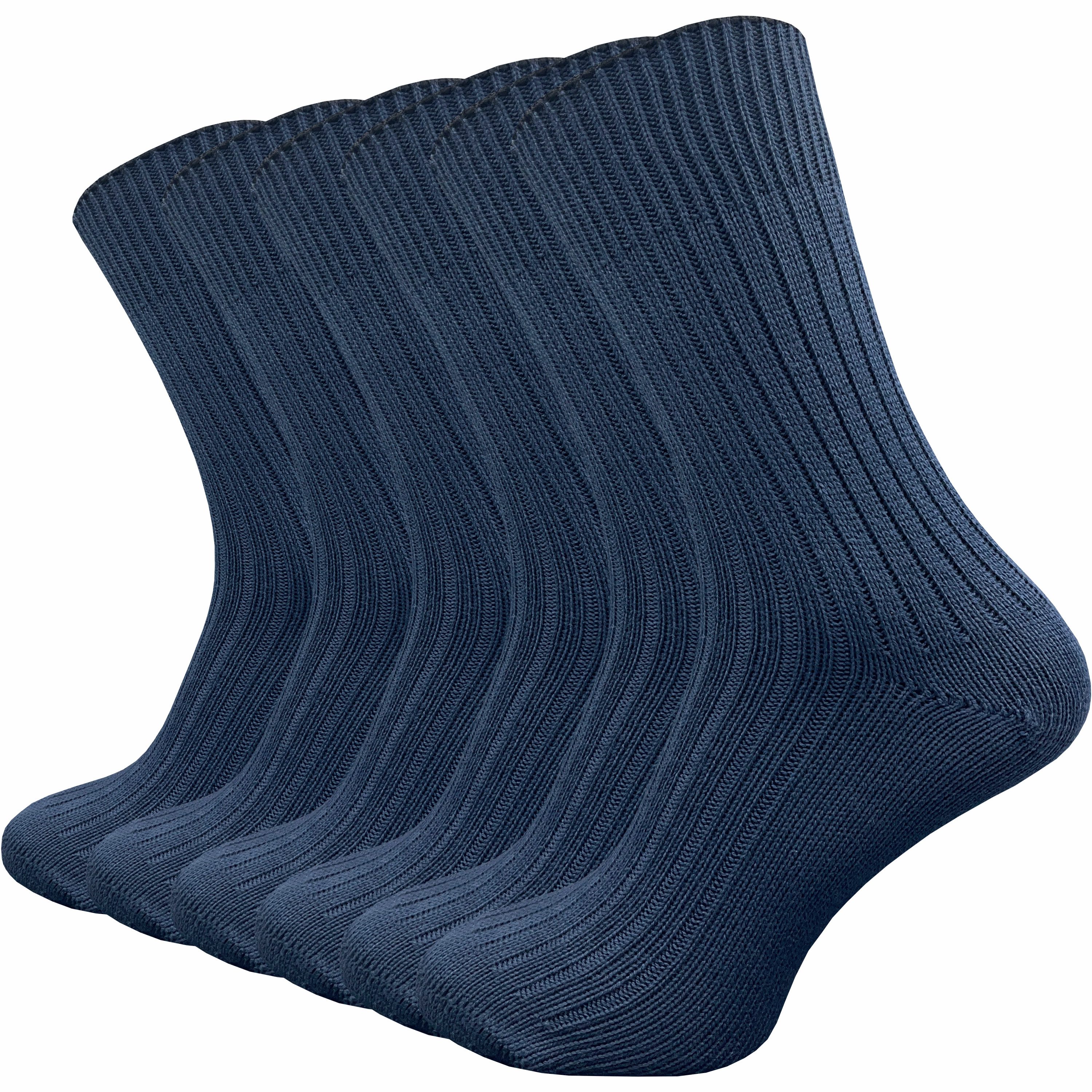 GAWILO Komfortsocken "Natur" aus 100% reiner, naturbelassener Baumwolle für Damen & Herren (6 Paar) Etwas gröber gestrickt für extra Tragekomfort & angenehmes Hautgefühl