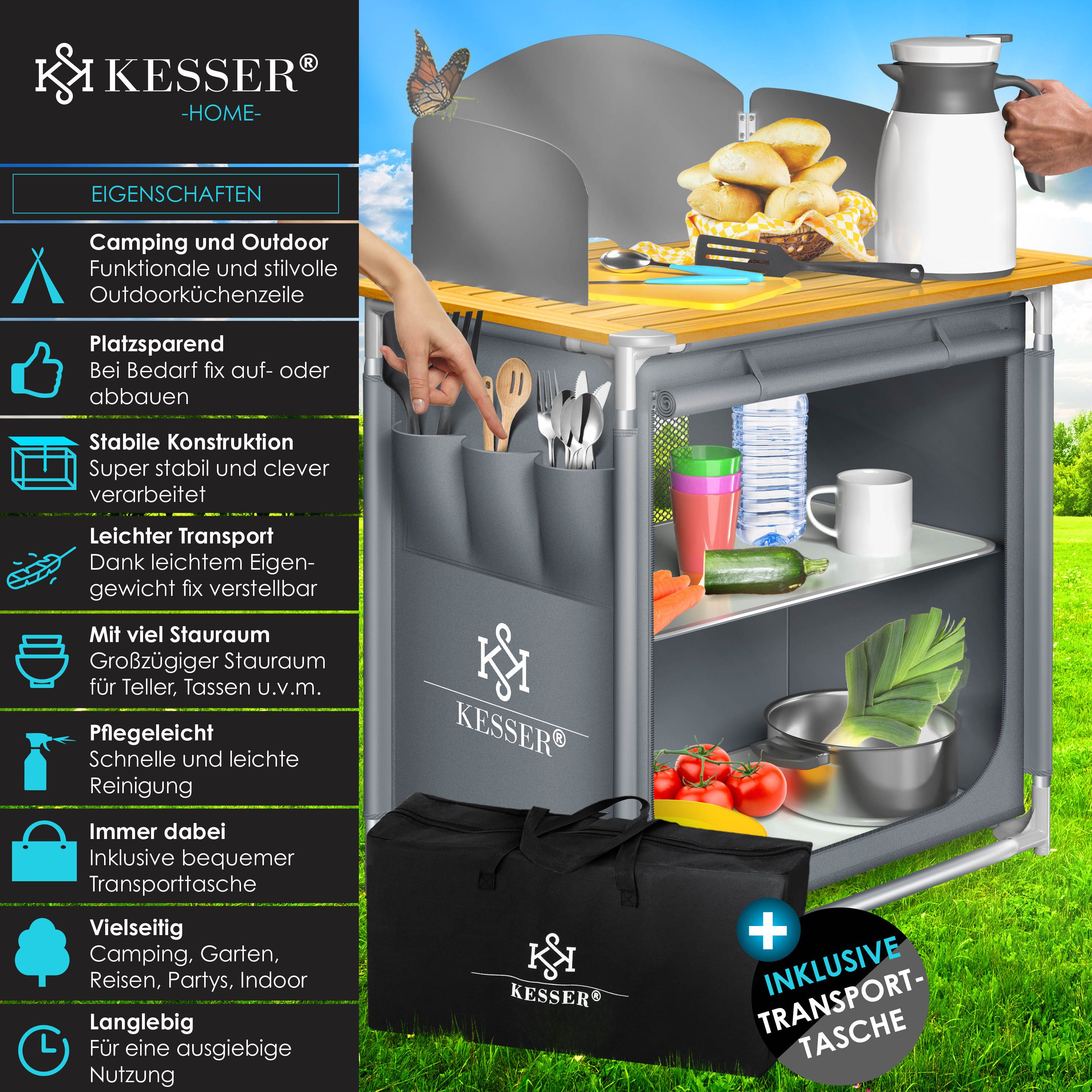 KESSER Campingschrank Campingschrank, Campingküche mit Aluminiumgestell