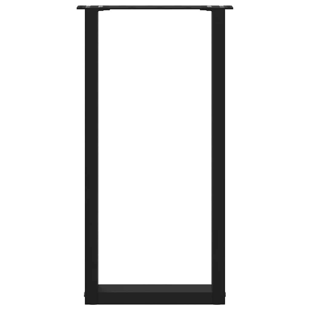 vidaXL Tischbein Konsolentischbeine U-Form 2 Stk. Schwarz 28x(72-73) cm Stahl – Bild 5 von 5
