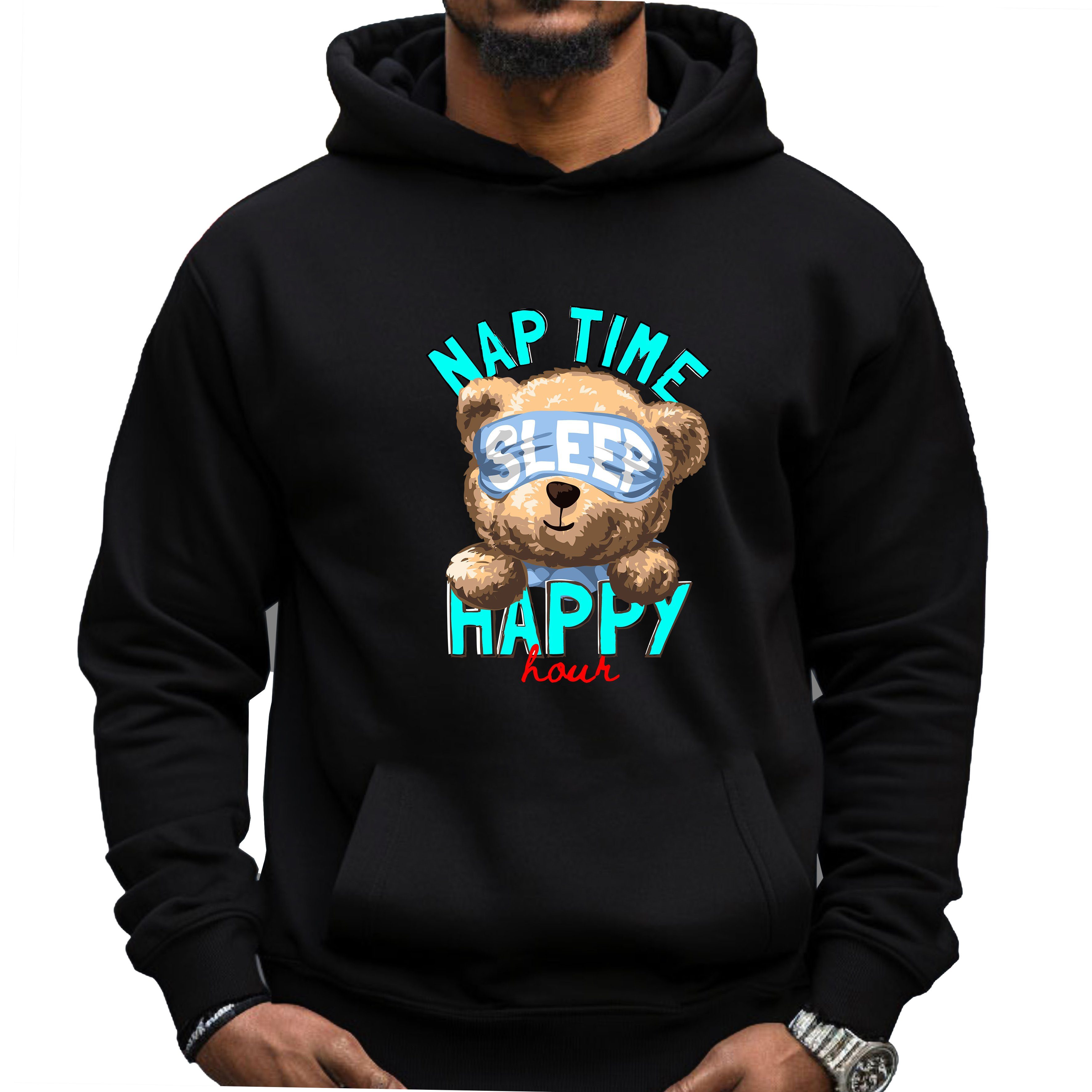 Hoodie Herren NAP TIME Kapuzenpullover Hoodie mit Motiv