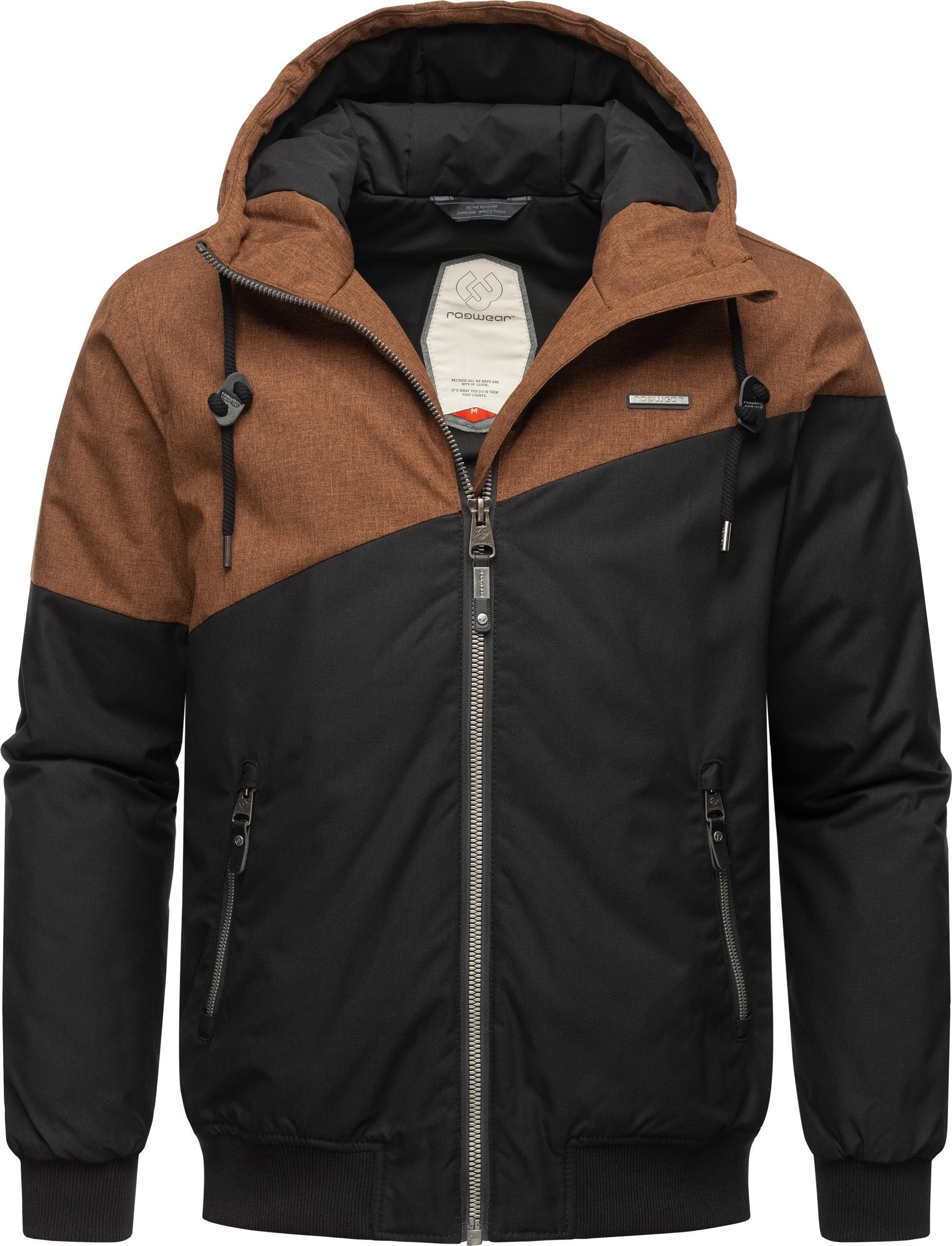 Ragwear Winterjacke Wings stylische Herren Outdoorjacke mit großer Kapuze orange