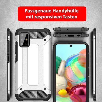 FITSU Handyhülle Outdoor Hülle für Samsung Galaxy A71 Silber 6,7 Zoll, Robuste Handyhülle Outdoor Case stabile Schutzhülle mit Eckenschutz