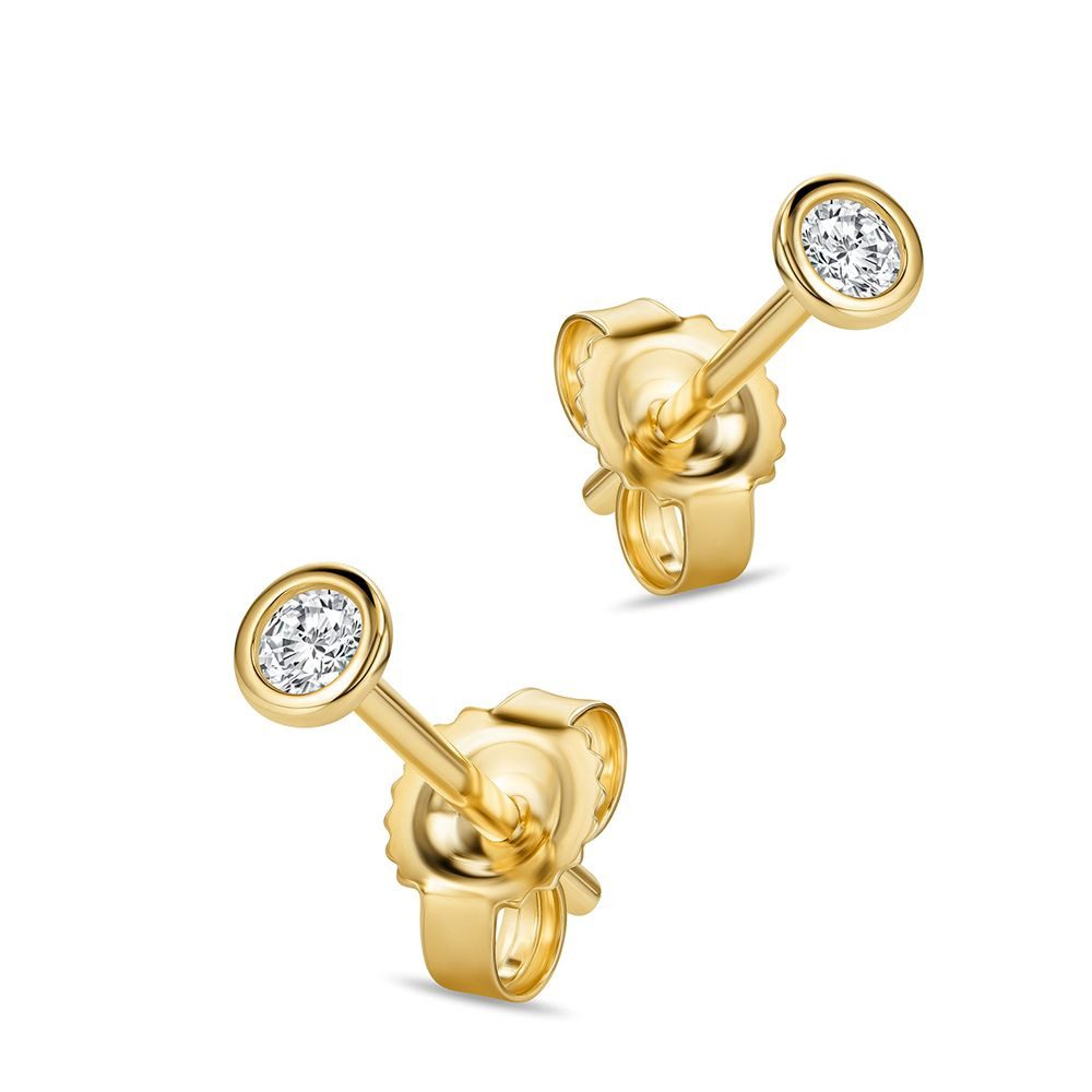 Miore Paar Ohrstecker Damen 9K (375) Gelbgold mit Diamanten 0,10 ct, 0,15 ct oder 0,25 ct, in 3 x 3mm, 4 x 4 mm oder 4,5 x 4,5 mm