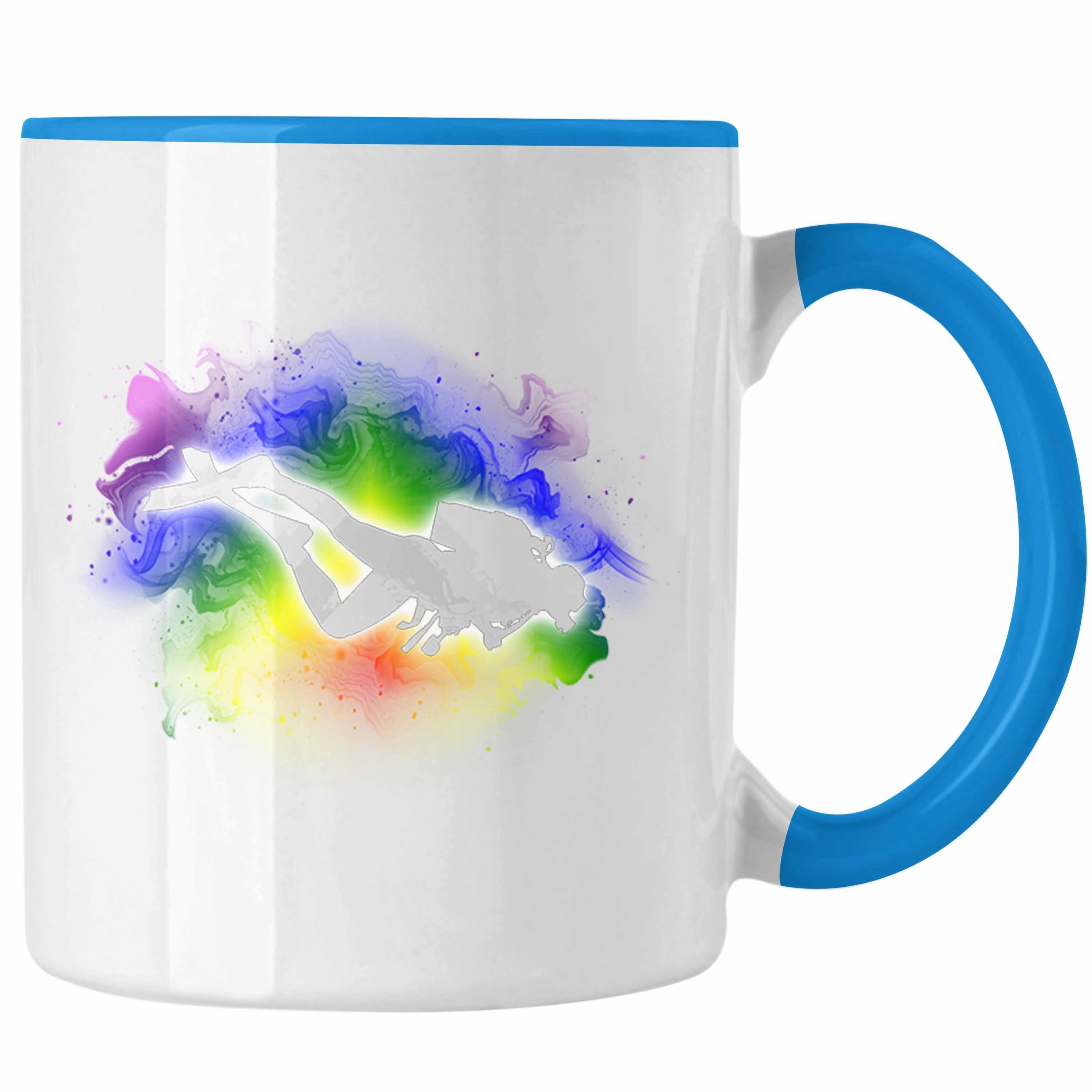 Grafik Geschenk Trendation Lustig - Tasse Tauchlehrer Tauchen Tasse Blau Taucher Trendation Geschenkidee Tauchsport für