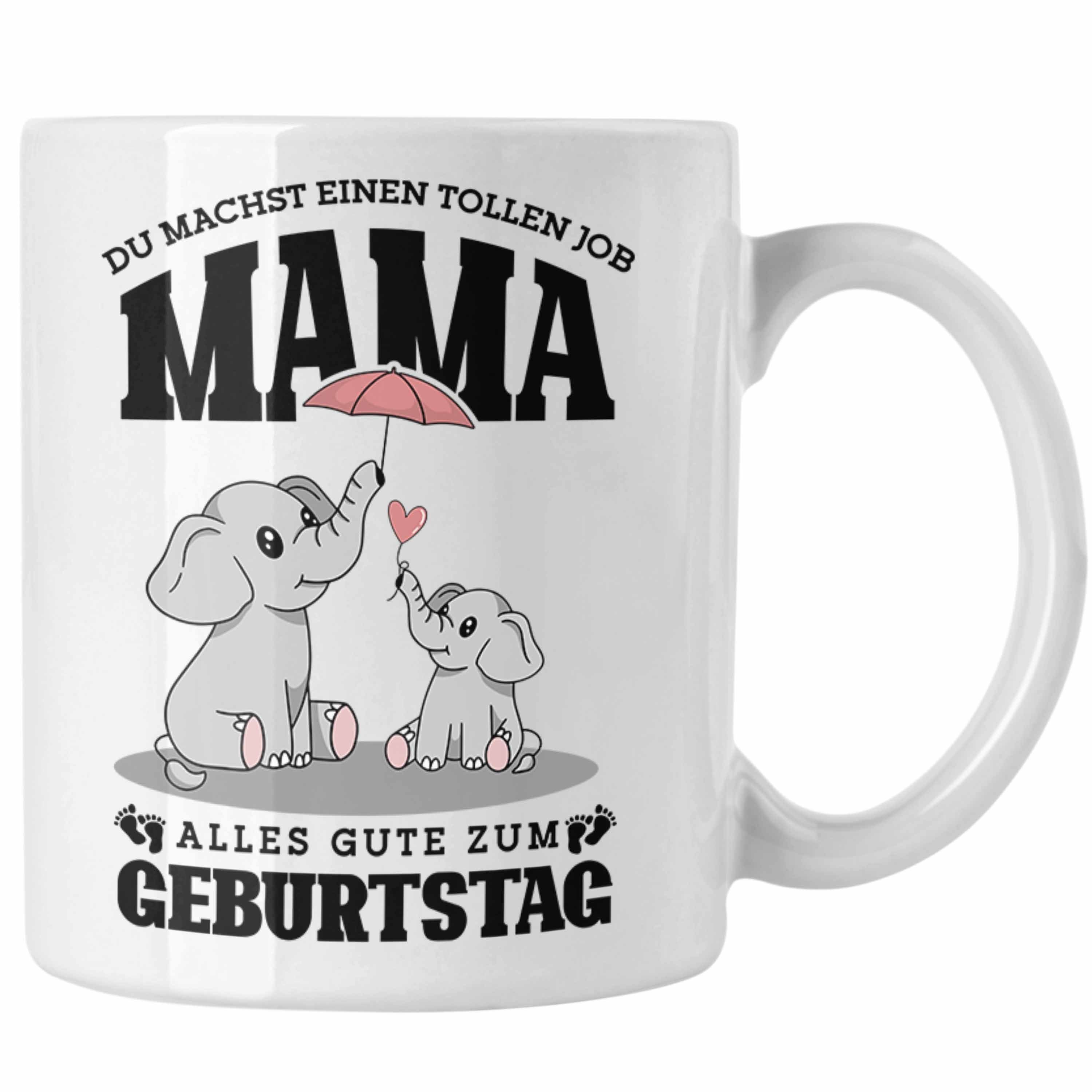 Trendation Tasse Tasse Mama Mutter Geburtstag Geschenk für Mama von Tochter Sohn Weiss