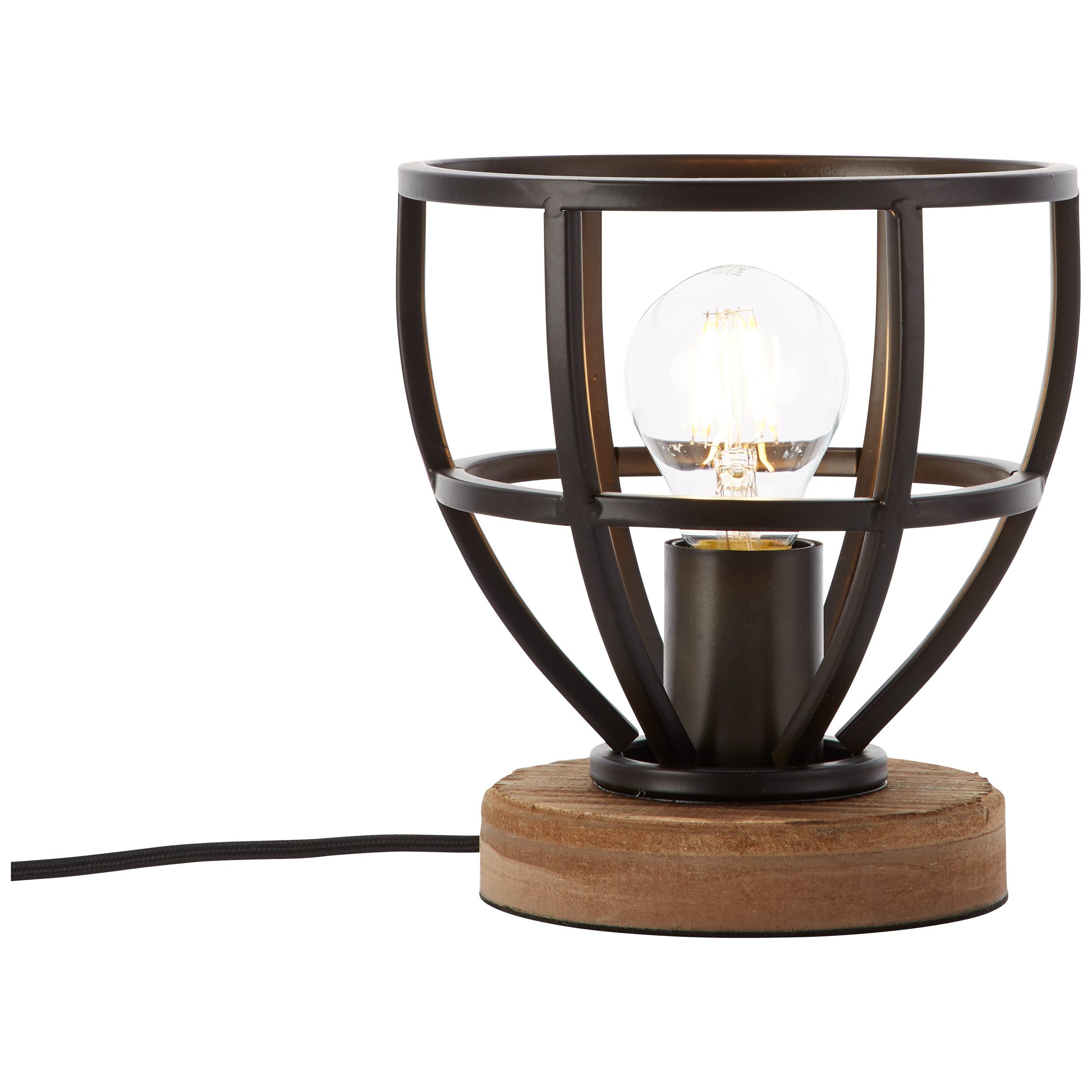 Tischlampe, max. Höhe, 40 Metall/Holz cm cm, Lightbox ohne E27, W, 20 Tischleuchte, 18 Leuchtmittel, Ø