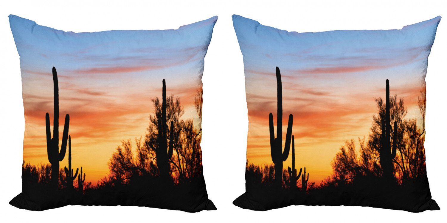 West Wüsten-Kaktus Modern (2 Western Wild Abakuhaus Doppelseitiger Digitaldruck, Stück), Accent Kissenbezüge