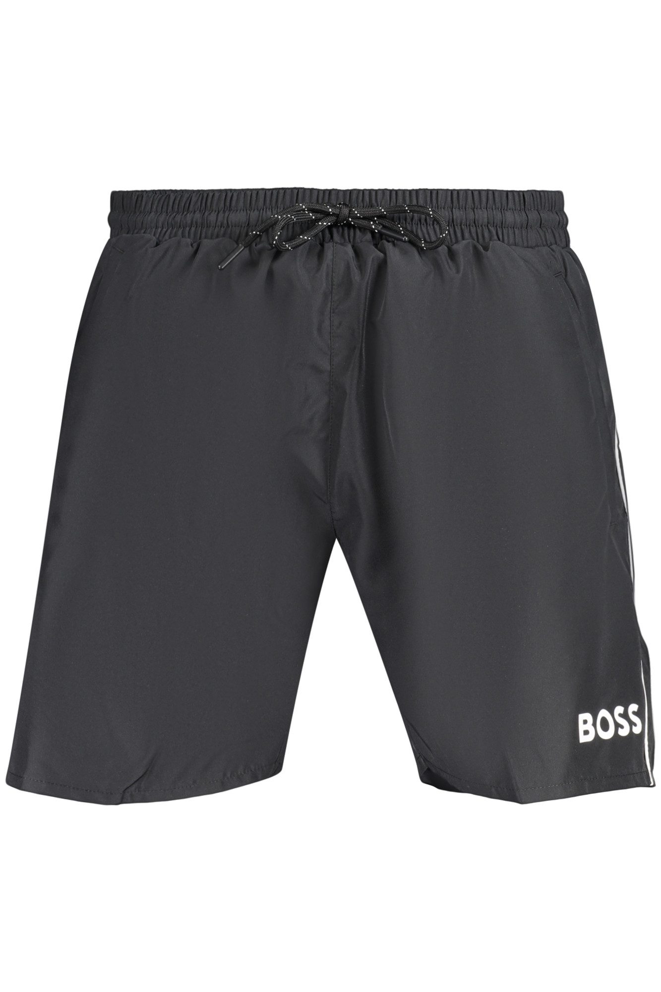 BOSS Badeshorts Elegante Schwarze Herren-Bade-Boxershorts mit Kontrastdetails