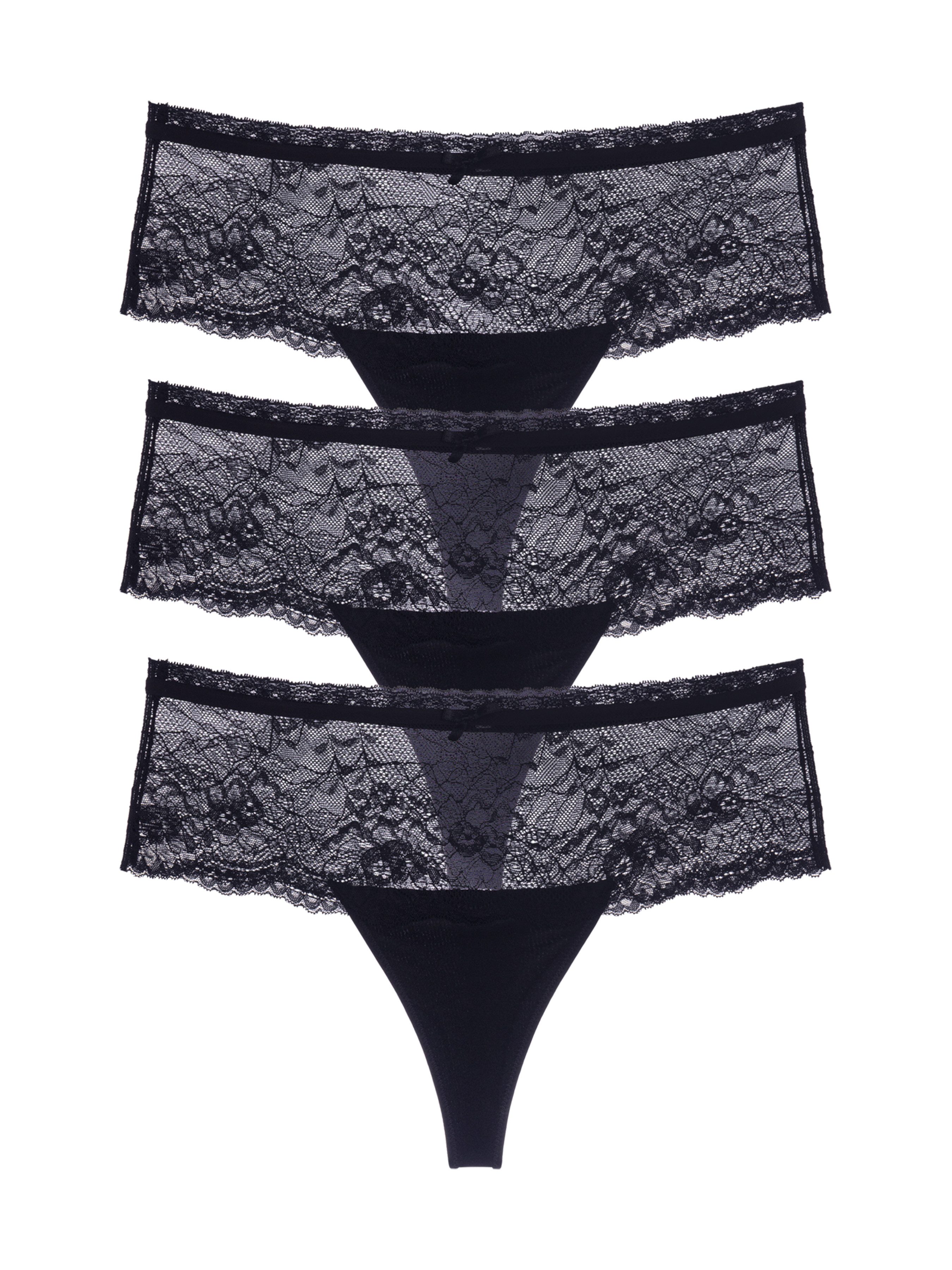 Dorina Tanga (3er Pack) mit Spitzendetails
