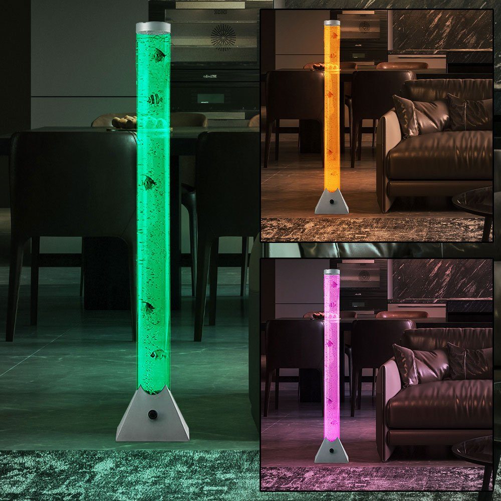 etc-shop LED Stehlampe, RGB LED Lampe Wasser Stand rund Farbwechsel Fische bunt