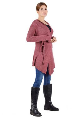 Guru-Shop Langjacke Pixi Wickel-Strickjacke - altrosa