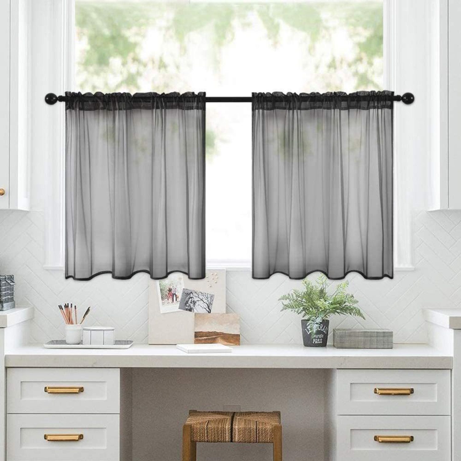 BYSURE Schiebegardine, Stangendurchzug (2 St), transparent, günstig online kaufen