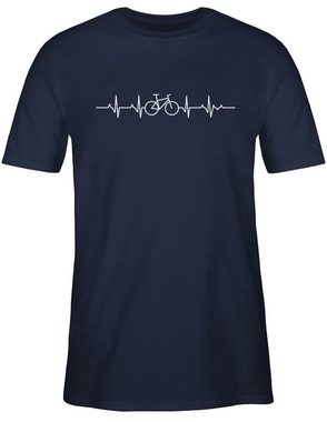 Shirtracer T-Shirt Herzschlag Fahrrad Rad Mountainbiker Geschenk Fahrzeuge