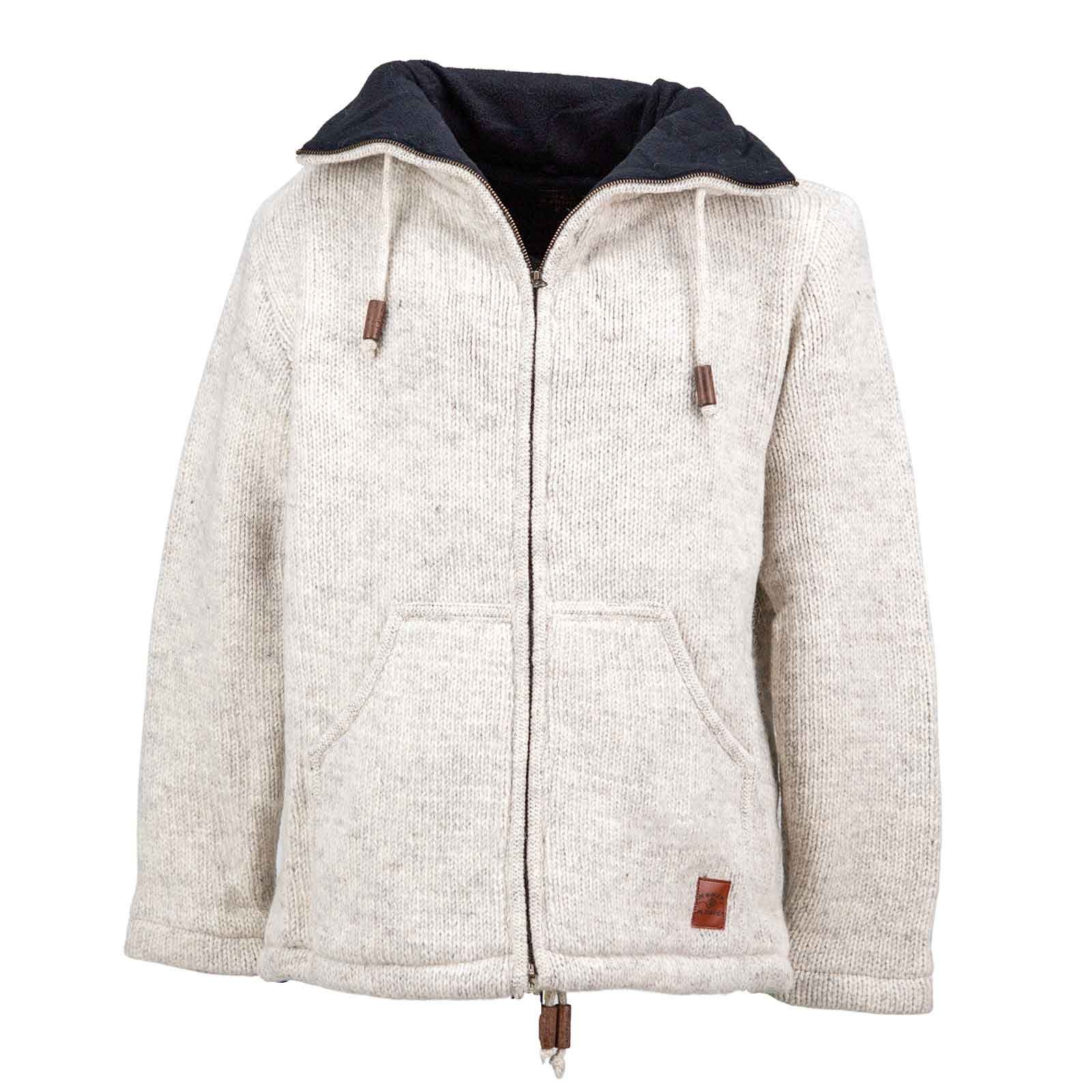 KUNST UND MAGIE Strickjacke Klassische Strickjacke Wolle Winter Jacke mit H günstig online kaufen