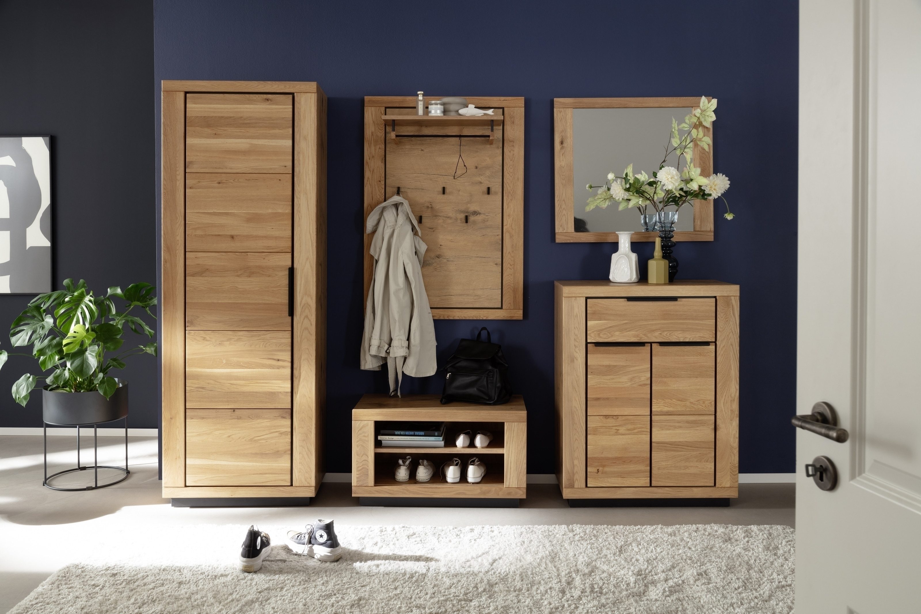 freiraum Garderoben-Set Greno, (5-teilig), (5-teilig) Massivholzfront - Teilmassiv - 230x200,5x40 (BxHxT)