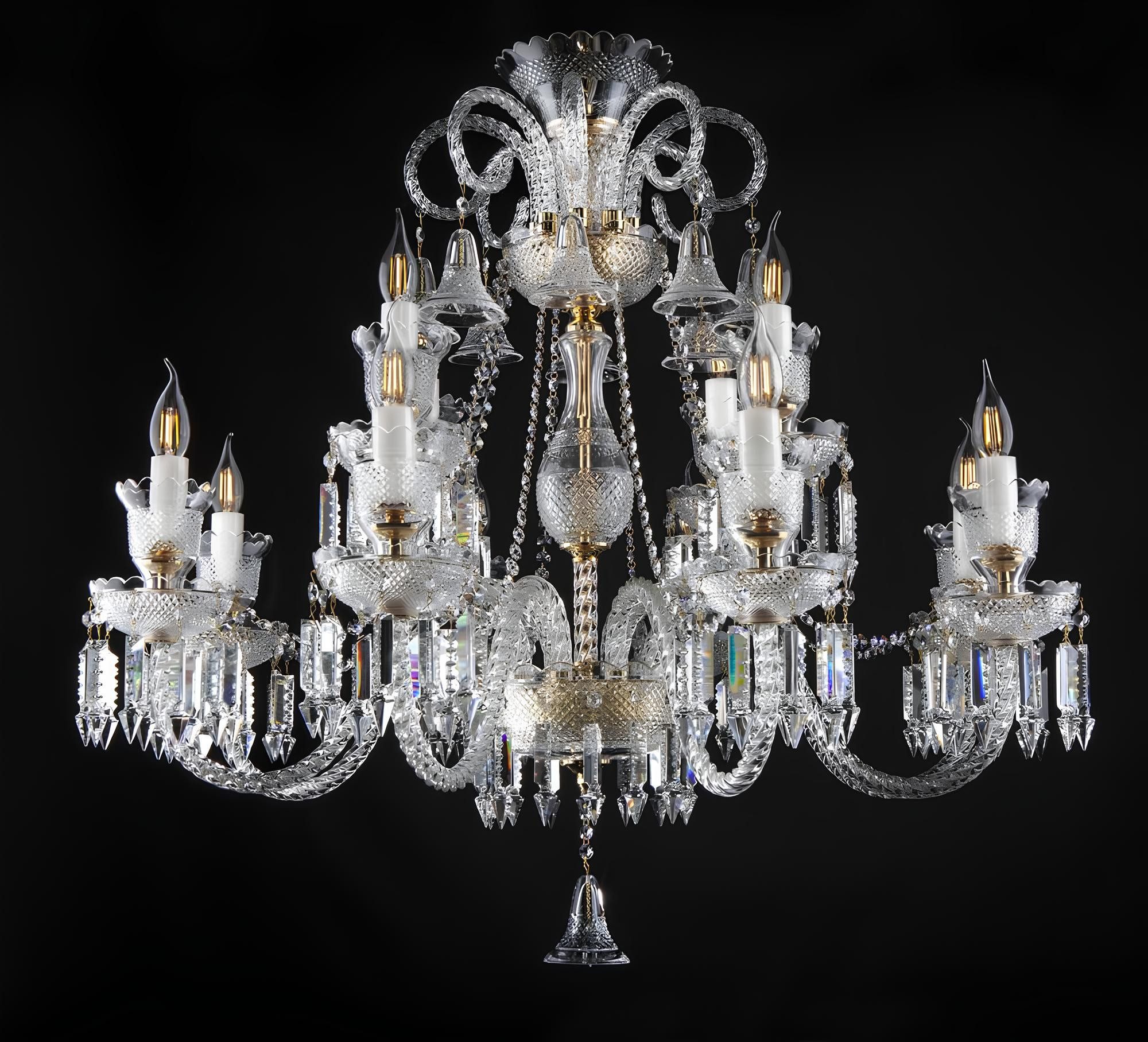 JVmoebel Kronleuchter Kristall-Deckenleuchte Elite Bohemia in elegantem Design, Transparent-Amber, Made in Europa