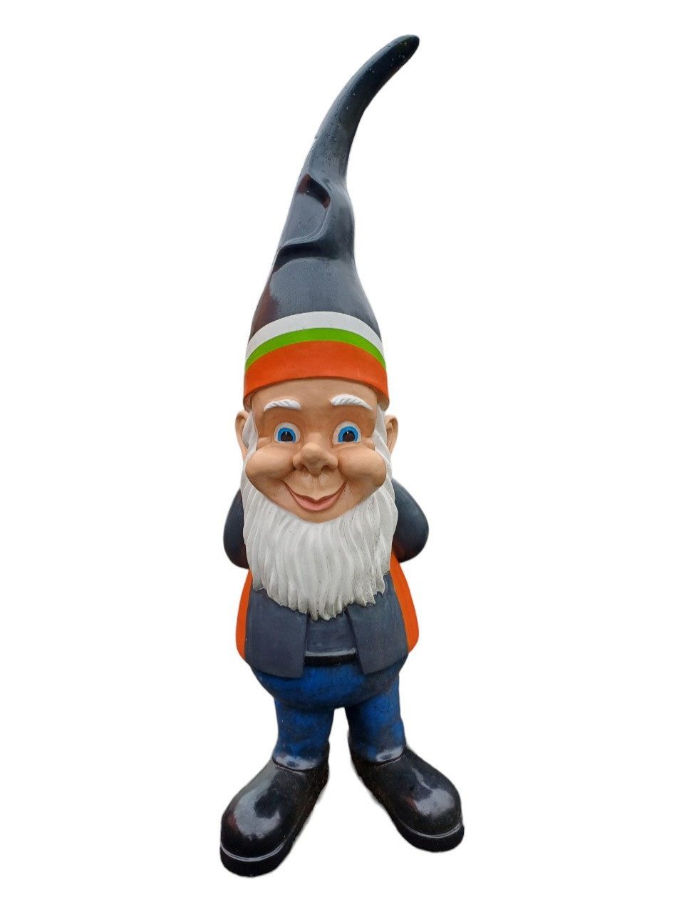 Figurendiscounter Gartenfigur Dekofigur Gartenzwerg 157 x 50 cm anthrazit orange