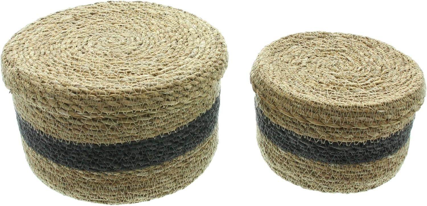 Dekoleidenschaft Aufbewahrungskorb "Karima" aus Seegras, natur / braun, mit günstig online kaufen