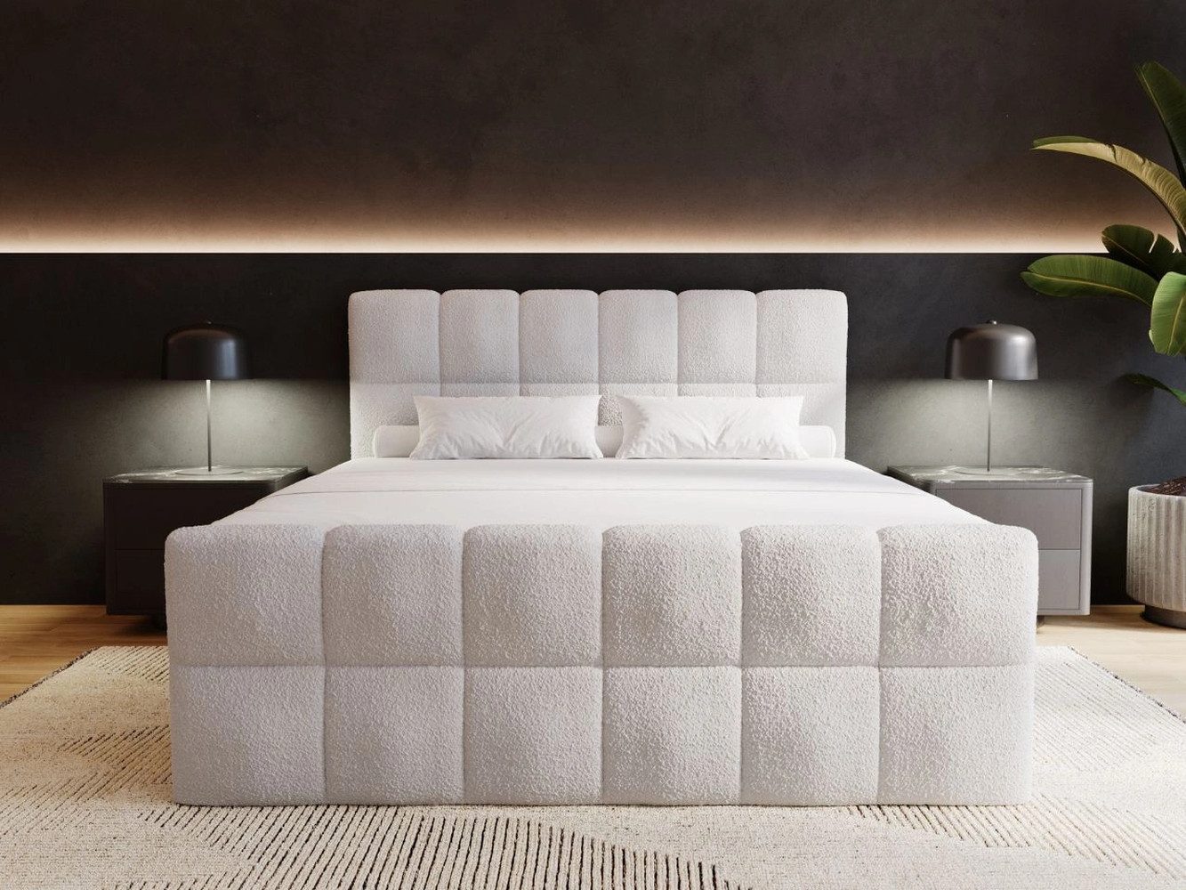 GrainGold Boxspringbett mit Bettkästen ALICANTE, Modern Bett mit Kopfteil, günstig online kaufen