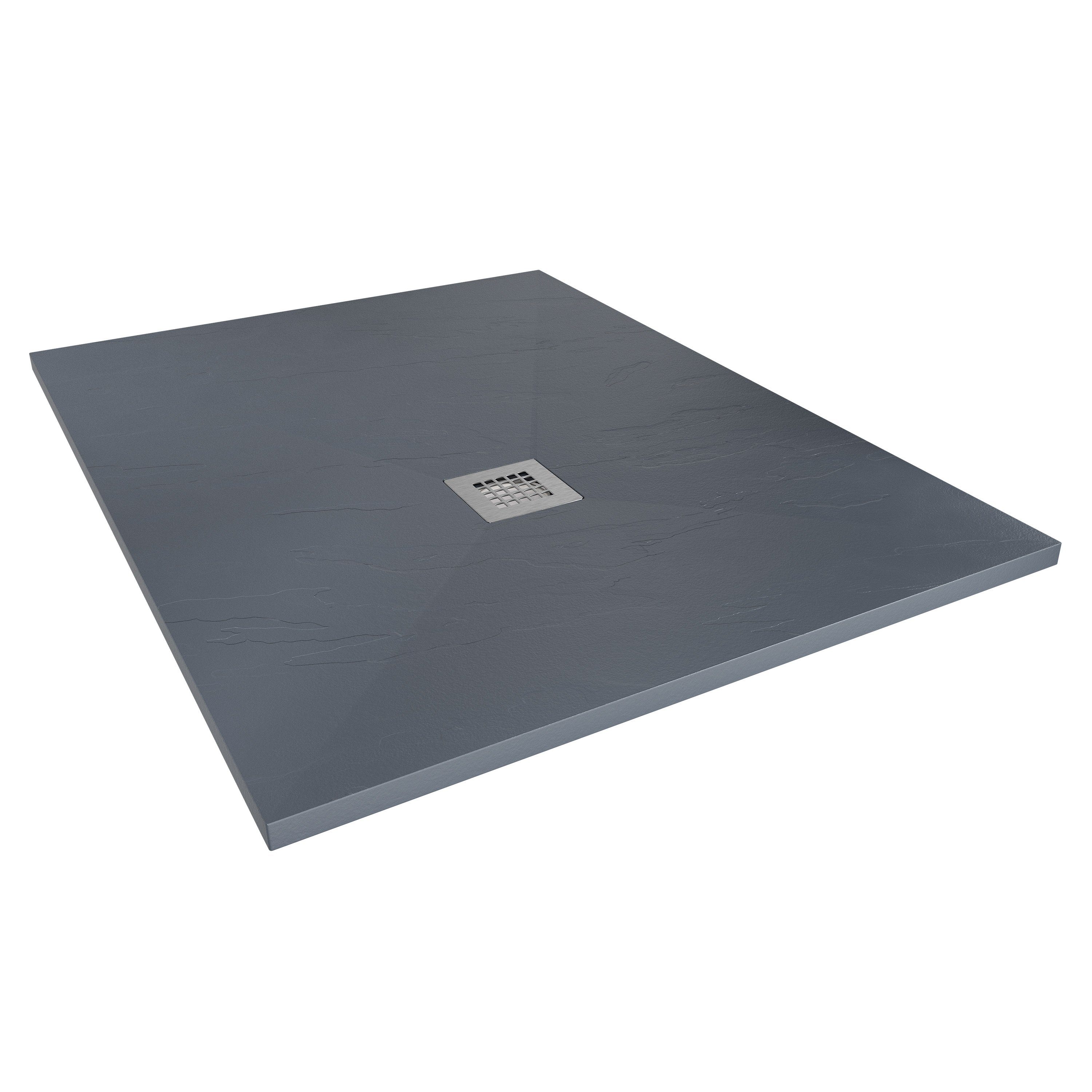 Aquabad® Duschrinne Mineralguss Duschtasse Deluxe Classic in Anthrazit, 90 x 120 cm