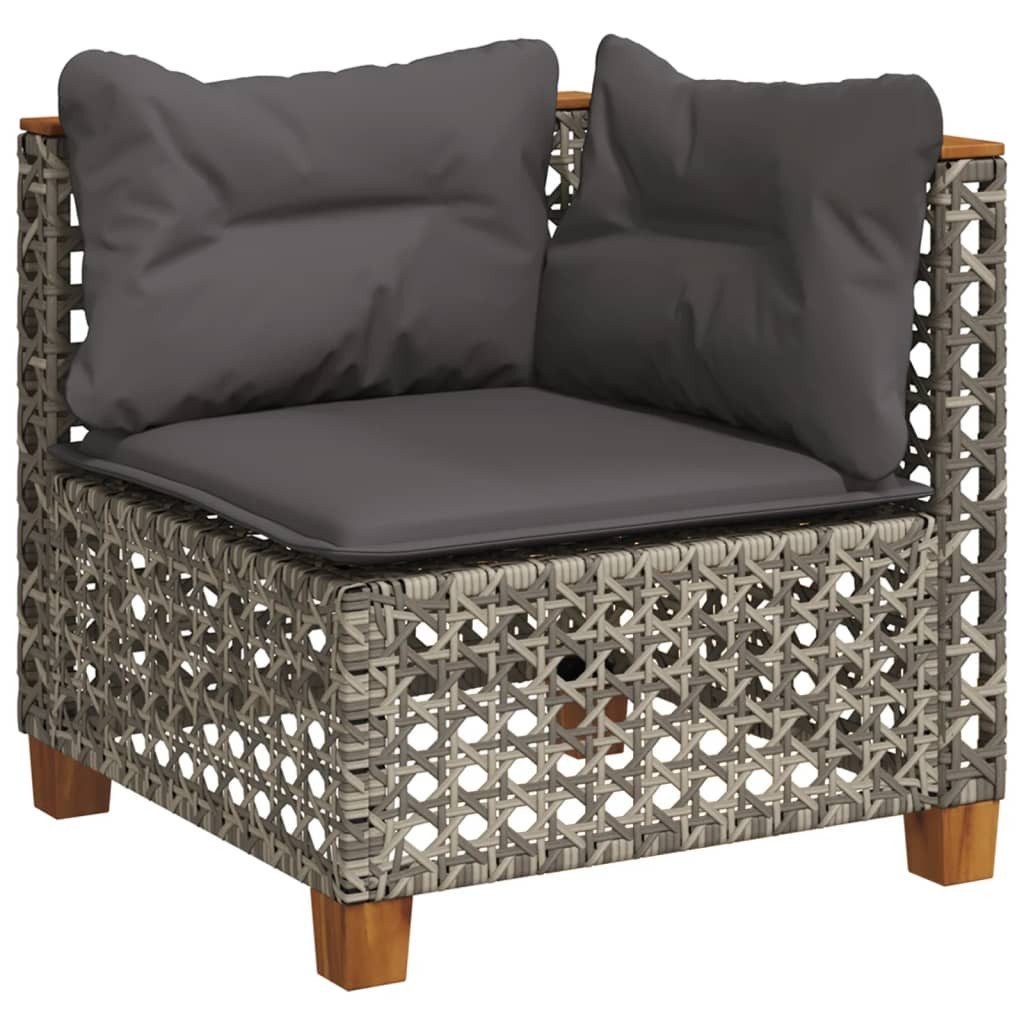 vidaXL Gartenlounge-Set, Garten-Ecksofa mit Kissen Grau günstig online kaufen
