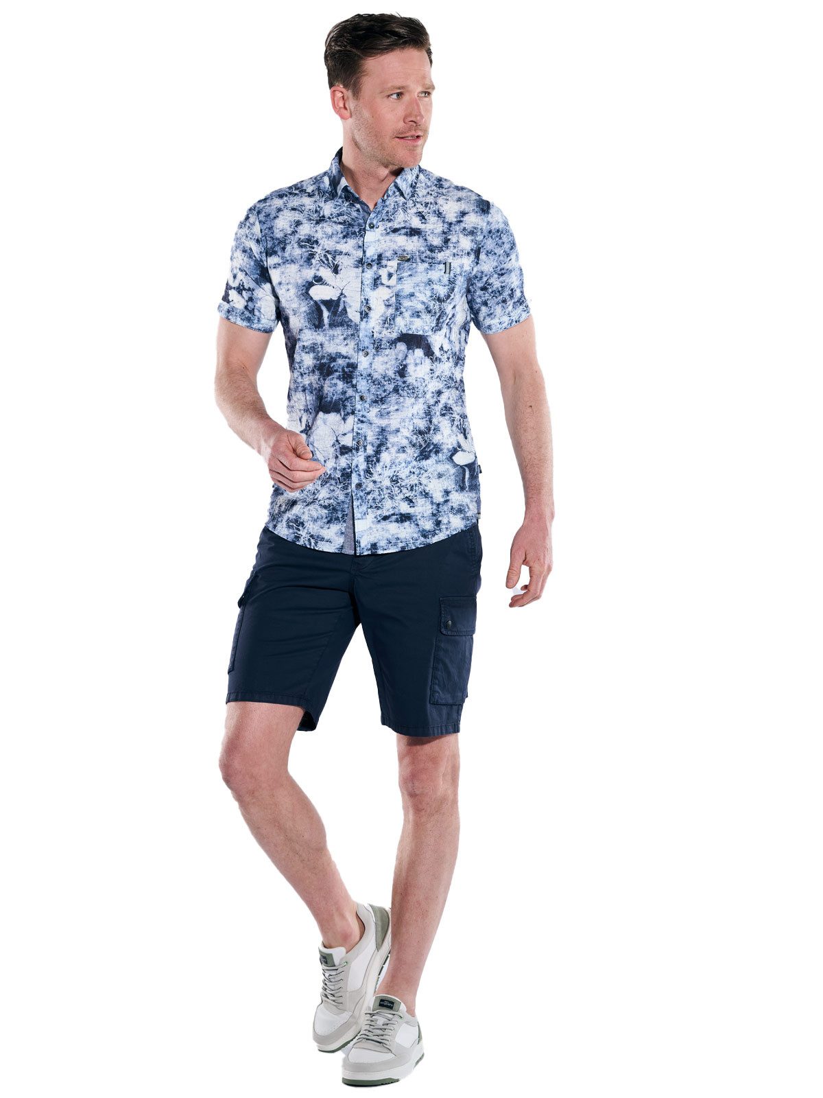 Engbers Kurzarmhemd Herren Kurzarm-Hemd gemustert, Marineblau