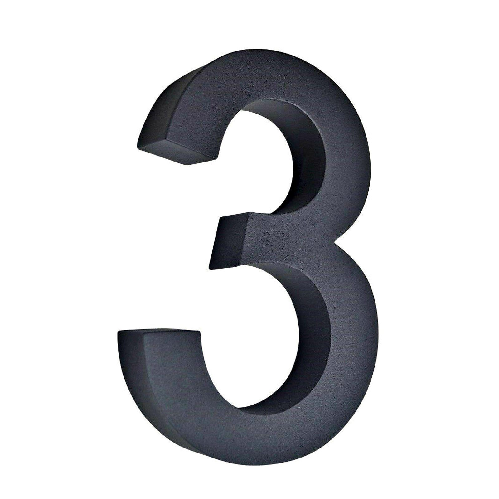 VOSSBACH Hausnummer Edelstahl Hausnummernschild Türnummer Schwarz, 3D Effek günstig online kaufen