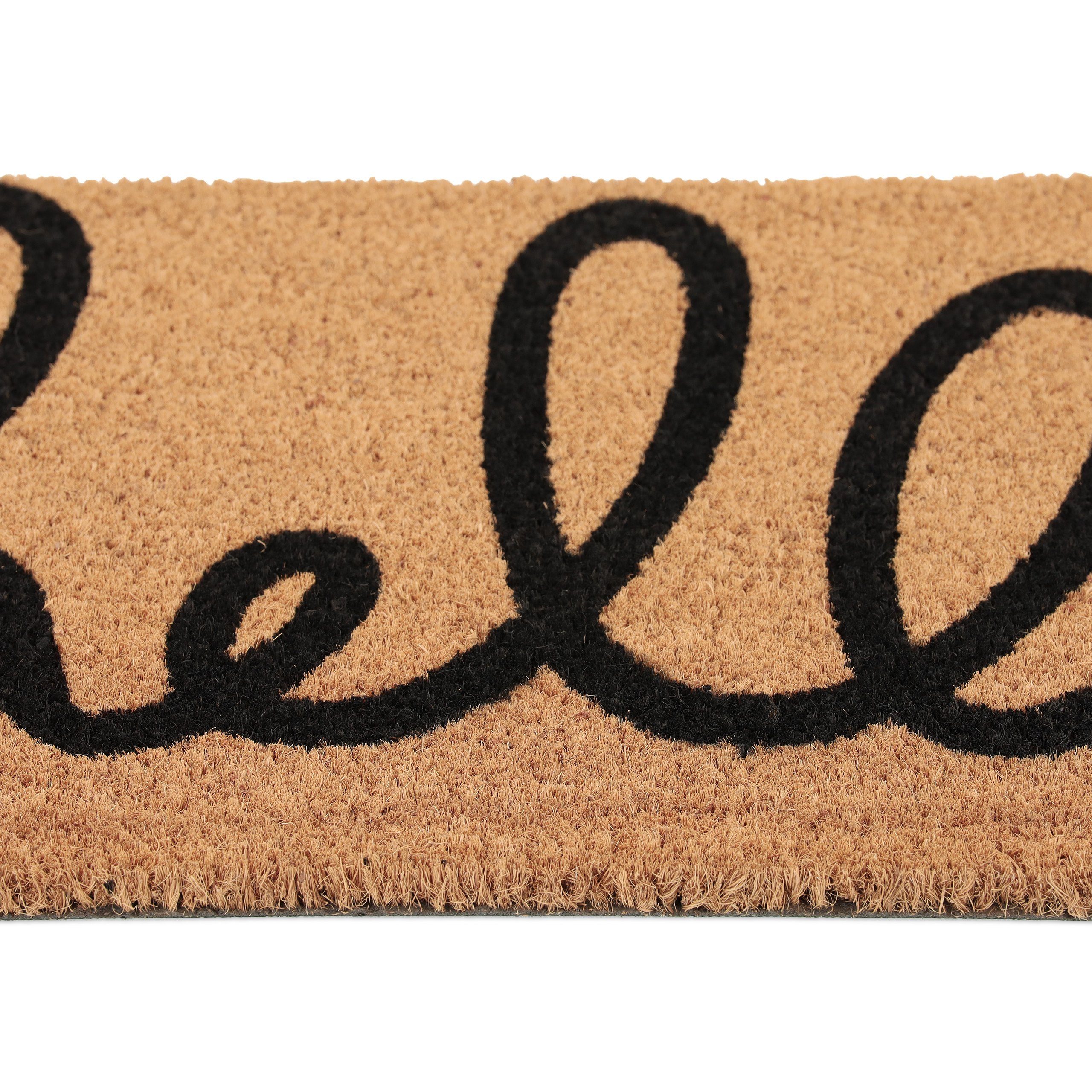 relaxdays Fußmatte Kokos Fußmatte "Hello", Höhe: 15 mm