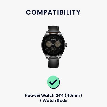kwmobile Uhrenarmband Sportarmband für Huawei Watch GT4 (46mm) / Watch Buds, Leder Fitnesstracker Ersatzarmband Uhrenverschluss
