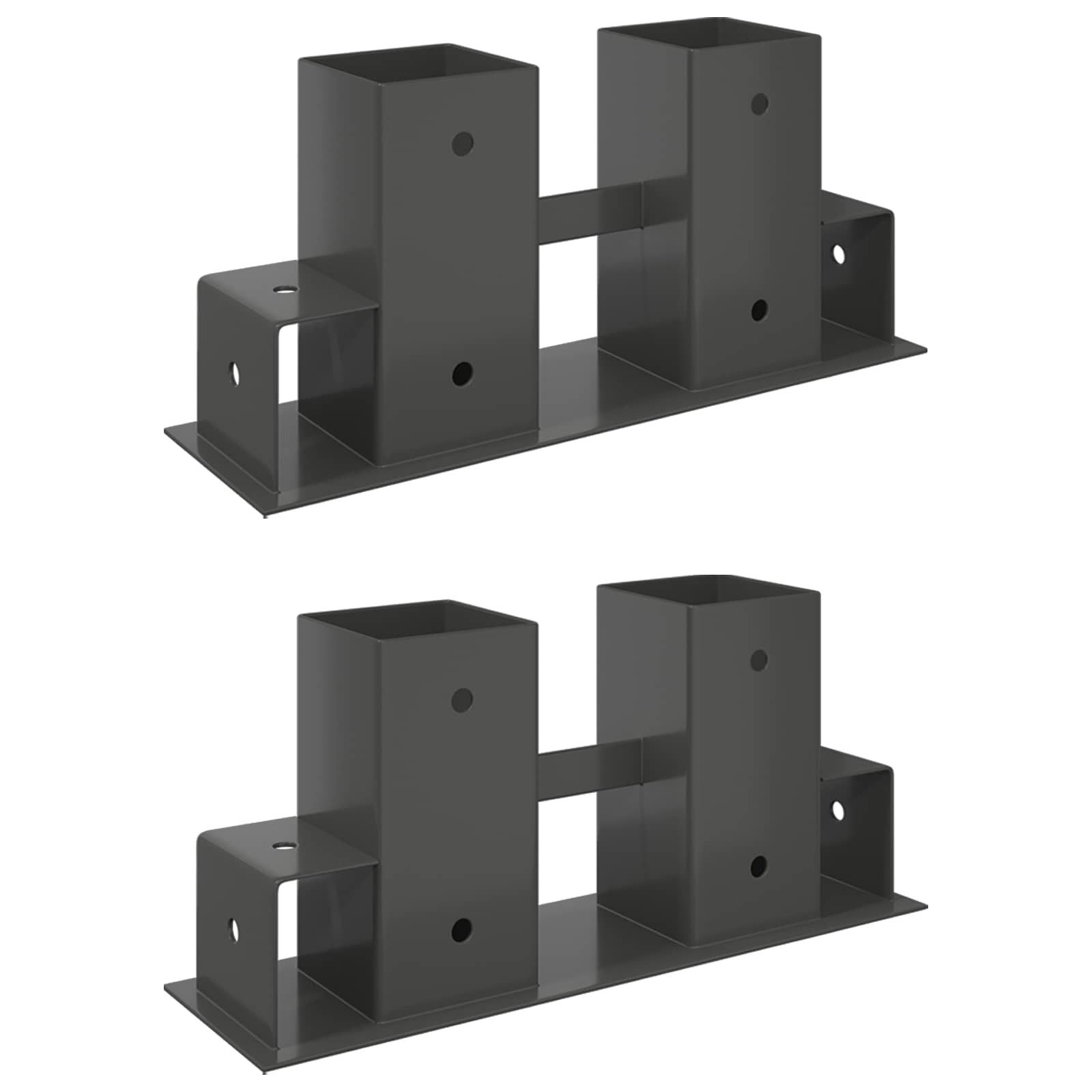 vidaXL Kaminholzregal 34 x 10 x 15 cm Hilfsmittel für Holzstapel 2er Set Anthrazit 34x10x15, BxTxH:0x0x0 cm