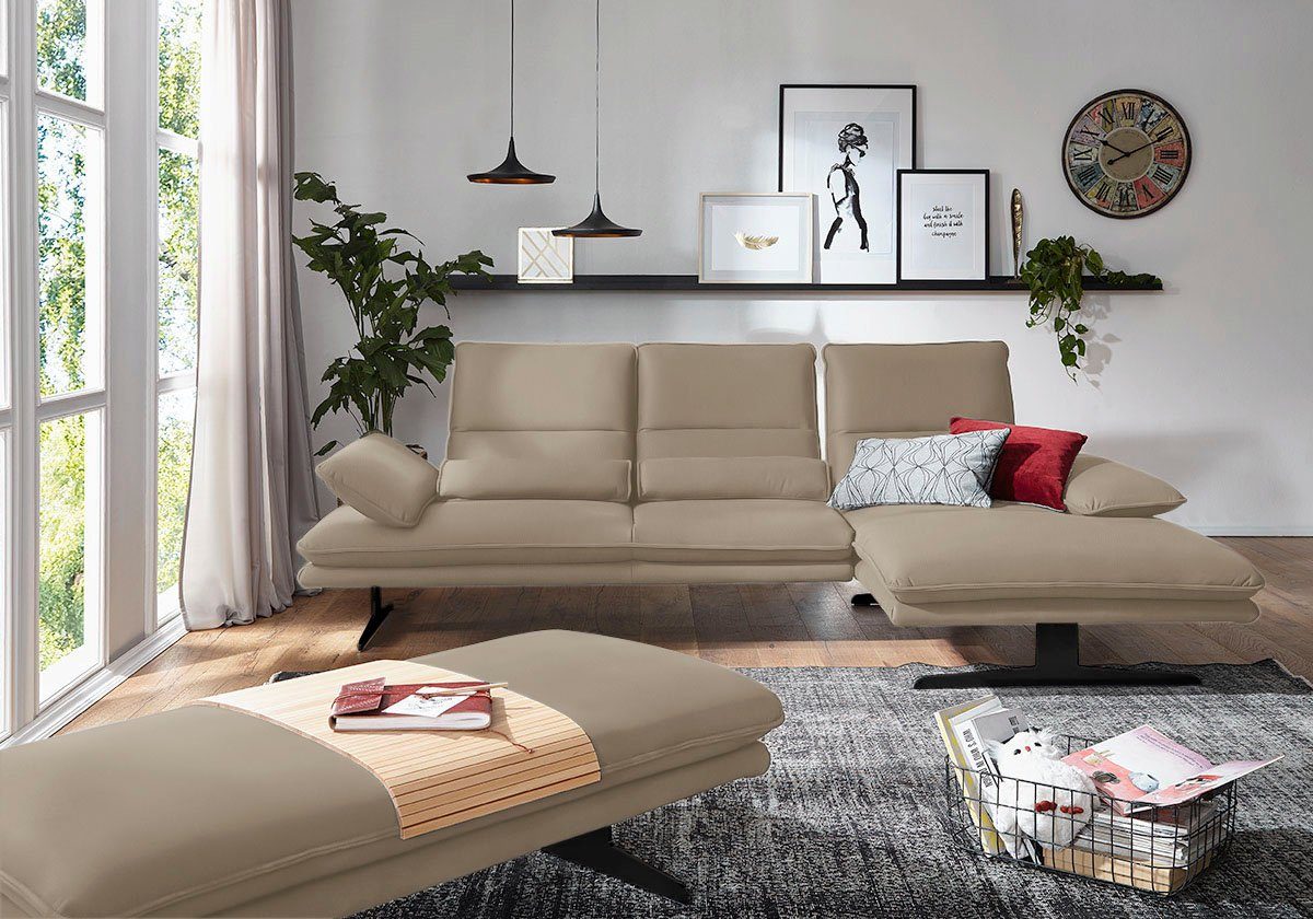 W.SCHILLIG Ecksofa broadway, Designsofa mit tollem Sitzkomfort, Sitztiefenverstellung, Kopfteil- & Seitenteilverstellung, Breite 291cm