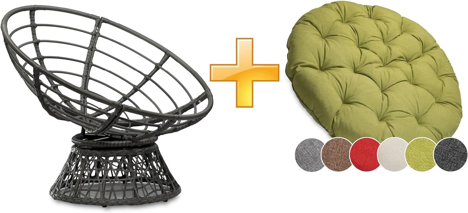 sunnypillow Rattanstuhl Papasansessel, Rattansessel mit Kissen günstig online kaufen
