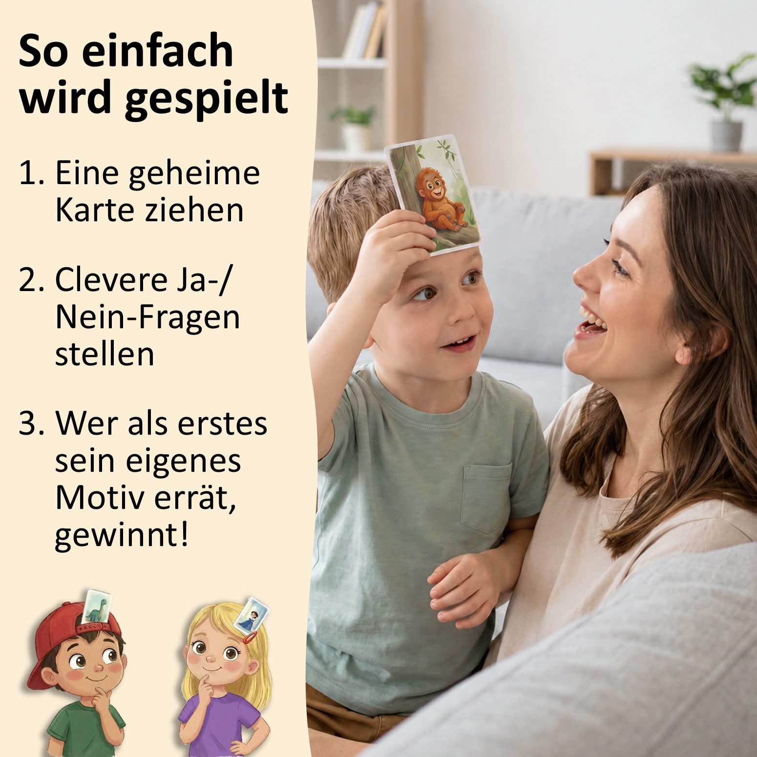 GLÜCKSWOLKE Spiel Wer bin ich?, Ratespiel, Familienspiel, Kinderspiel, Gesellschaftsspiel, Reisespiel, Inklusive 4 Bonus-Spiele