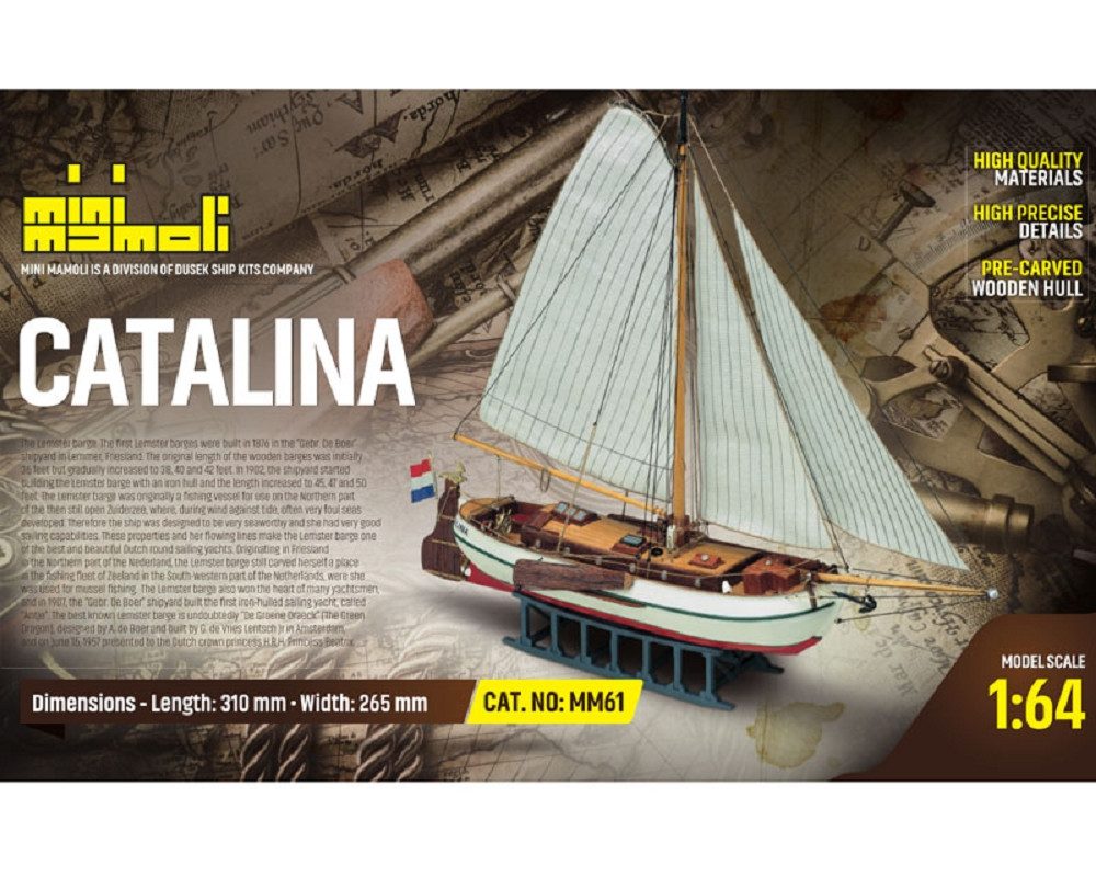 Modellbausatz Mini Mamoli Schiff Catalina 1:64 Holz Bausatz