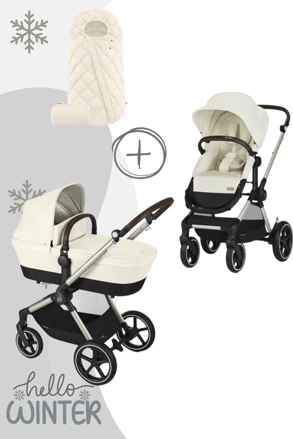 Cybex Kombi-Kinderwagen EOS Lux Kinderwagen (2-in-1 Kinderwagen) inkl. Snogga 2.0 Fußsack