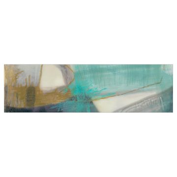 Bilderdepot24 Küchenrückwand türkis dekor Abstrakt Kunst Fangzähne Wandverkleidung Küche, (1-tlg., Nischenrückwand - für Fliesenspiegel ohne Bohren - matt), Spritzschutz Rückwand Küche Herd - Folie selbstklebend versch. Größen