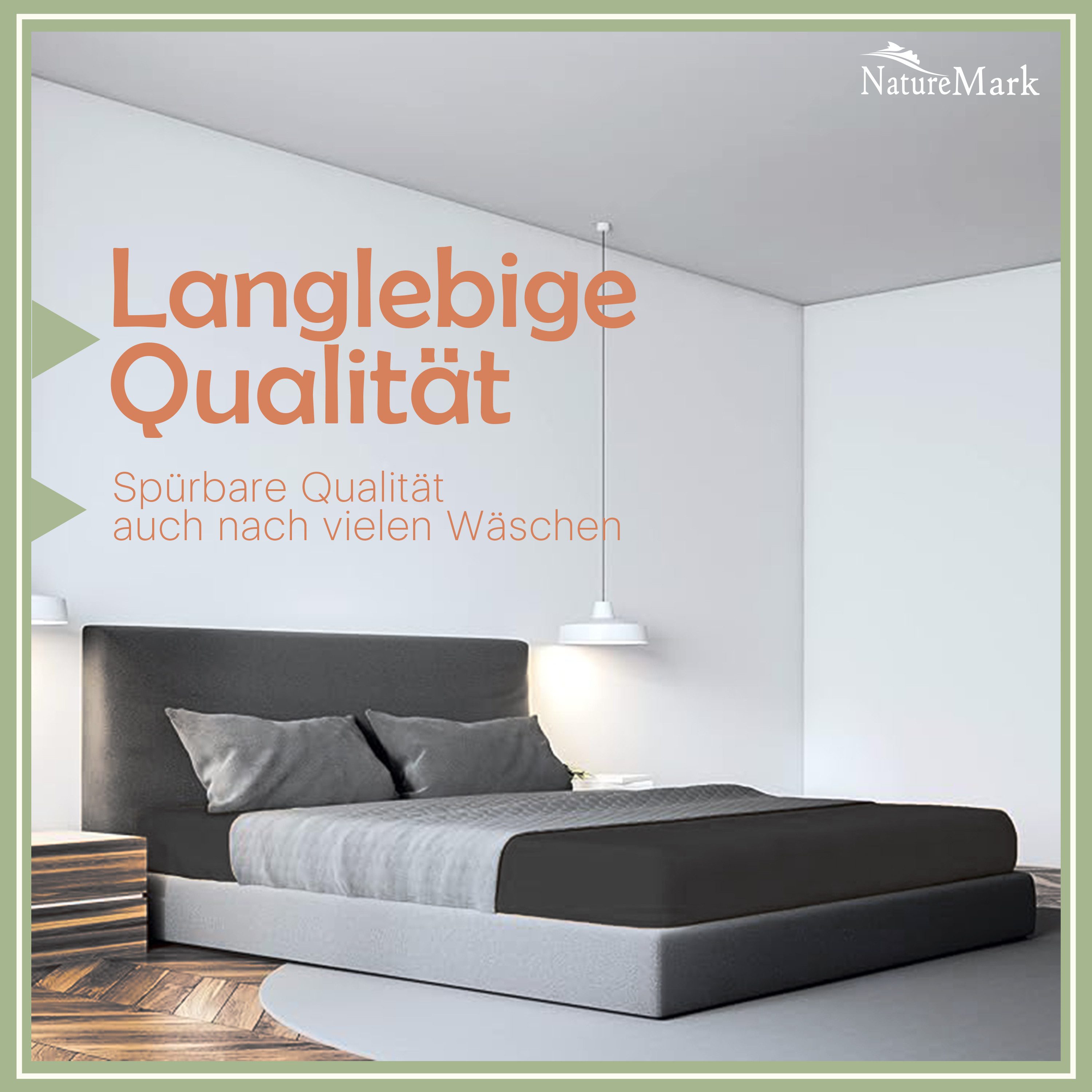 NatureMark Spannbettlaken Gebürstete Mikrofaser, Polyester, Gummizug: rundum, viele Größen und Farben Markenware (90x200 cm, Schwarz) – Bild 4 von 5