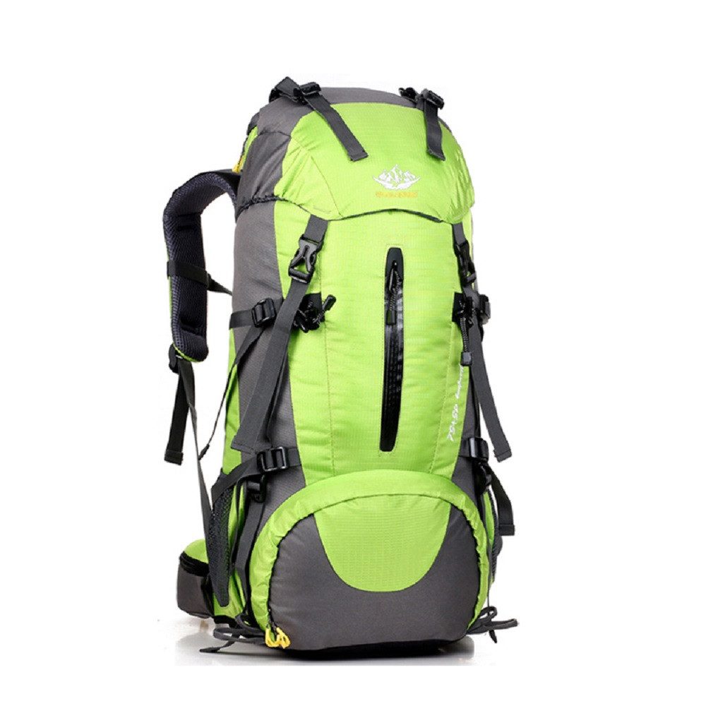 RAIKOU Wanderrucksack 50L Trekkingrucksack Wasserdicht, Reisetasche Ultralight (Regenhülle, Hüftgurt mit praktischen Taschen), Atmungsaktives Tragesystem