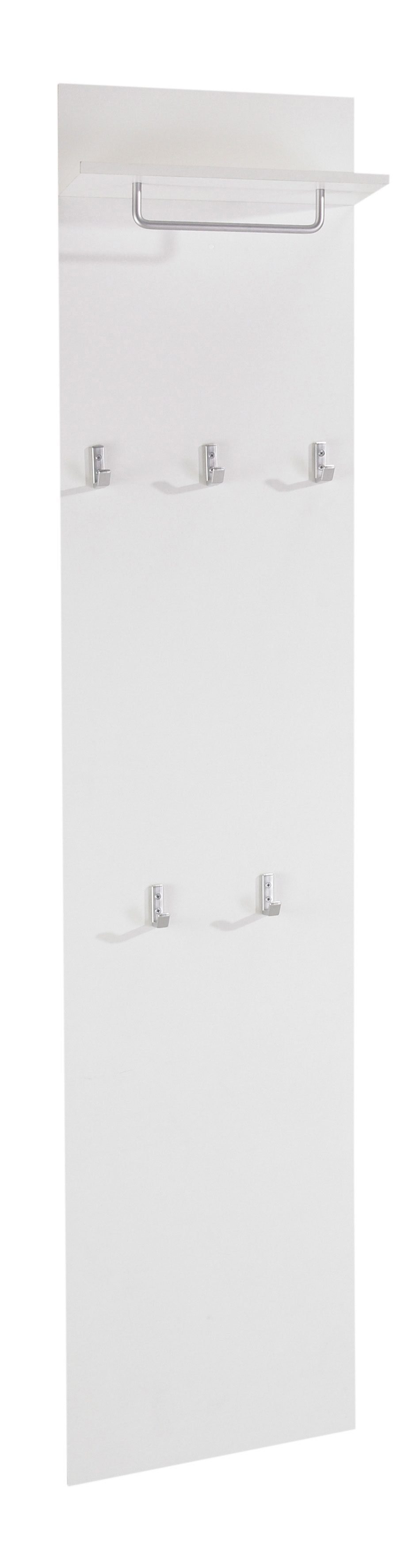 borchardt Möbel Garderobenpaneel Rena, Wandgarderobe 160 cm, 5 Haken, Kleiderstange, Hutablage