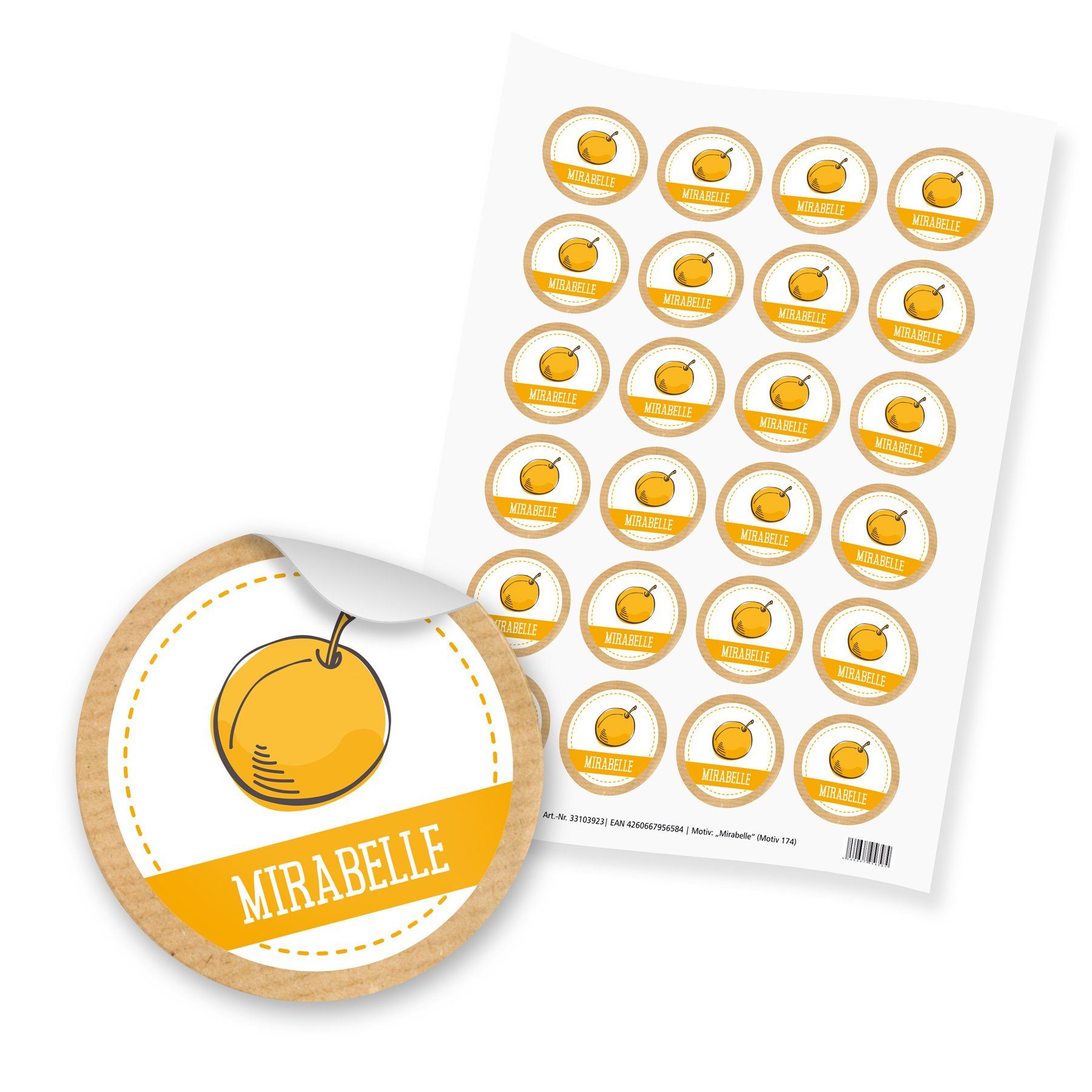 itenga Aufkleber itenga 24x Sticker "Mirabelle" (Motiv 174)