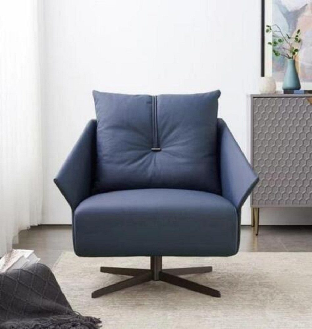 Sitzer Sitzmöbel Wohnzimmer Relax Luxus Sessel), Sessel Europa in Design Modern JVmoebel 1x Made Sessel (1-St., Club blau