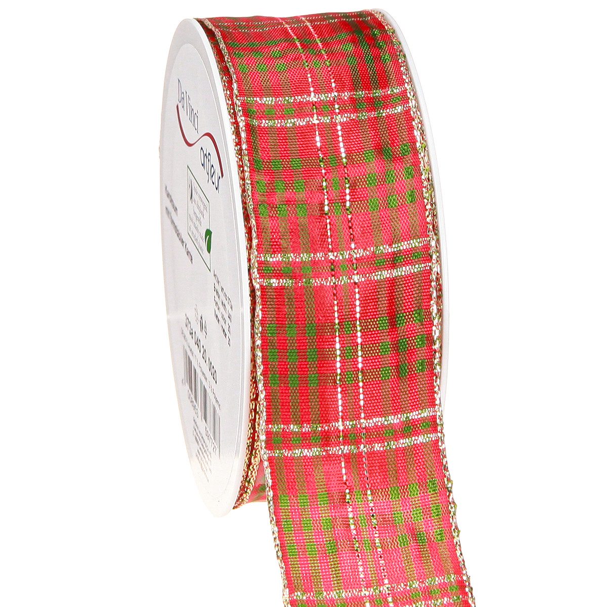 Dekoband Festliches Weihnachtsband Karo Rot Grün Gold 40mm 20m Dekoration